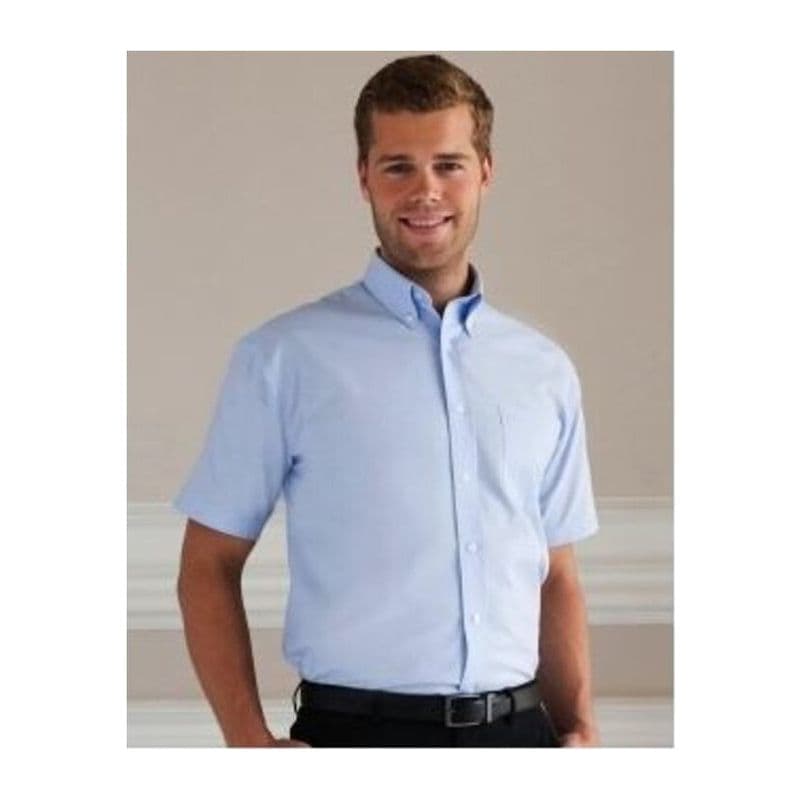 Russell Men’s Short Sleeve Classic Oxford Shirt coloris Bleu oxford