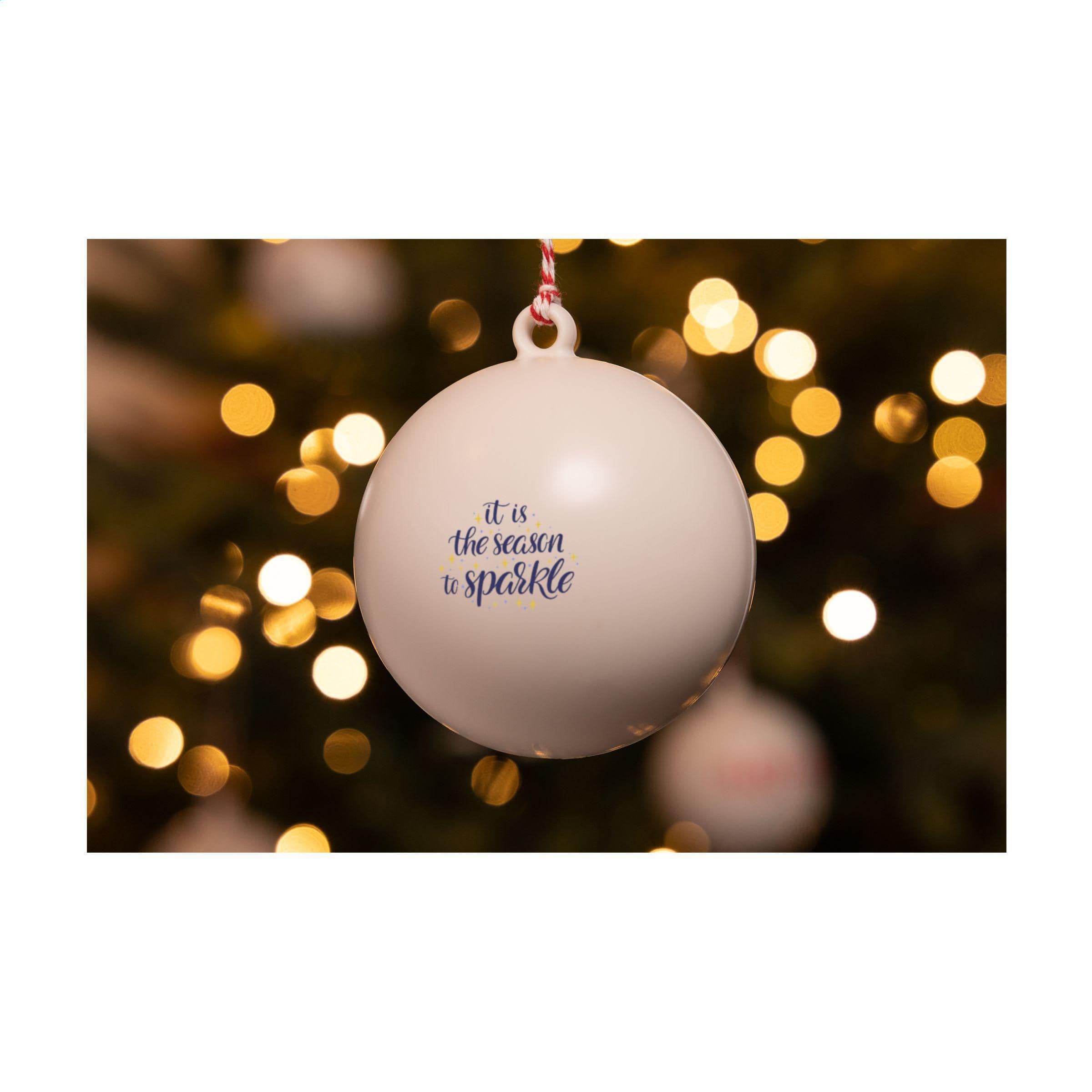 Boule de Noël Ø 7 cm plastique recyclé boîte - fabriqué en Europe en situation