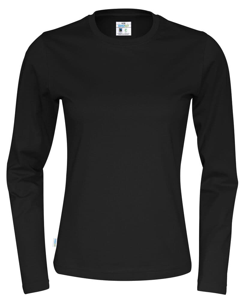 T-SHIRT MANCHES LONGUES FEMME - CERTIFIÉ GOTS coloris Noir