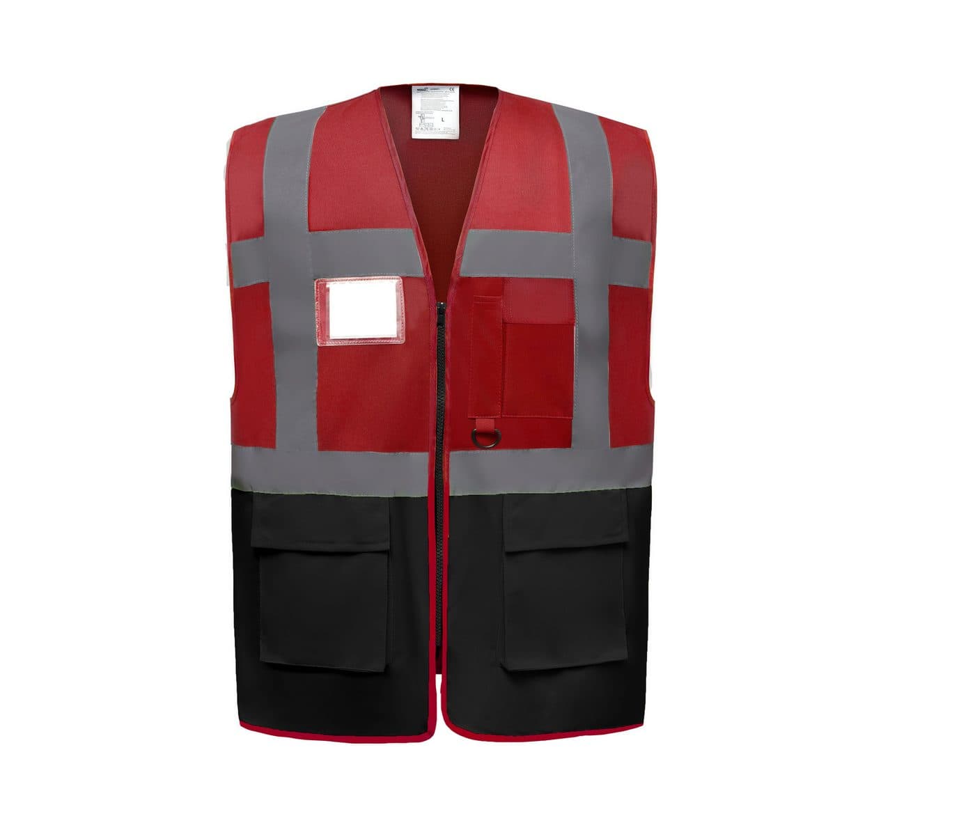 MULTI-FUNCTIONAL EXECUTIVE HI-VIS WAISTCOAT coloris Rouge / Noir