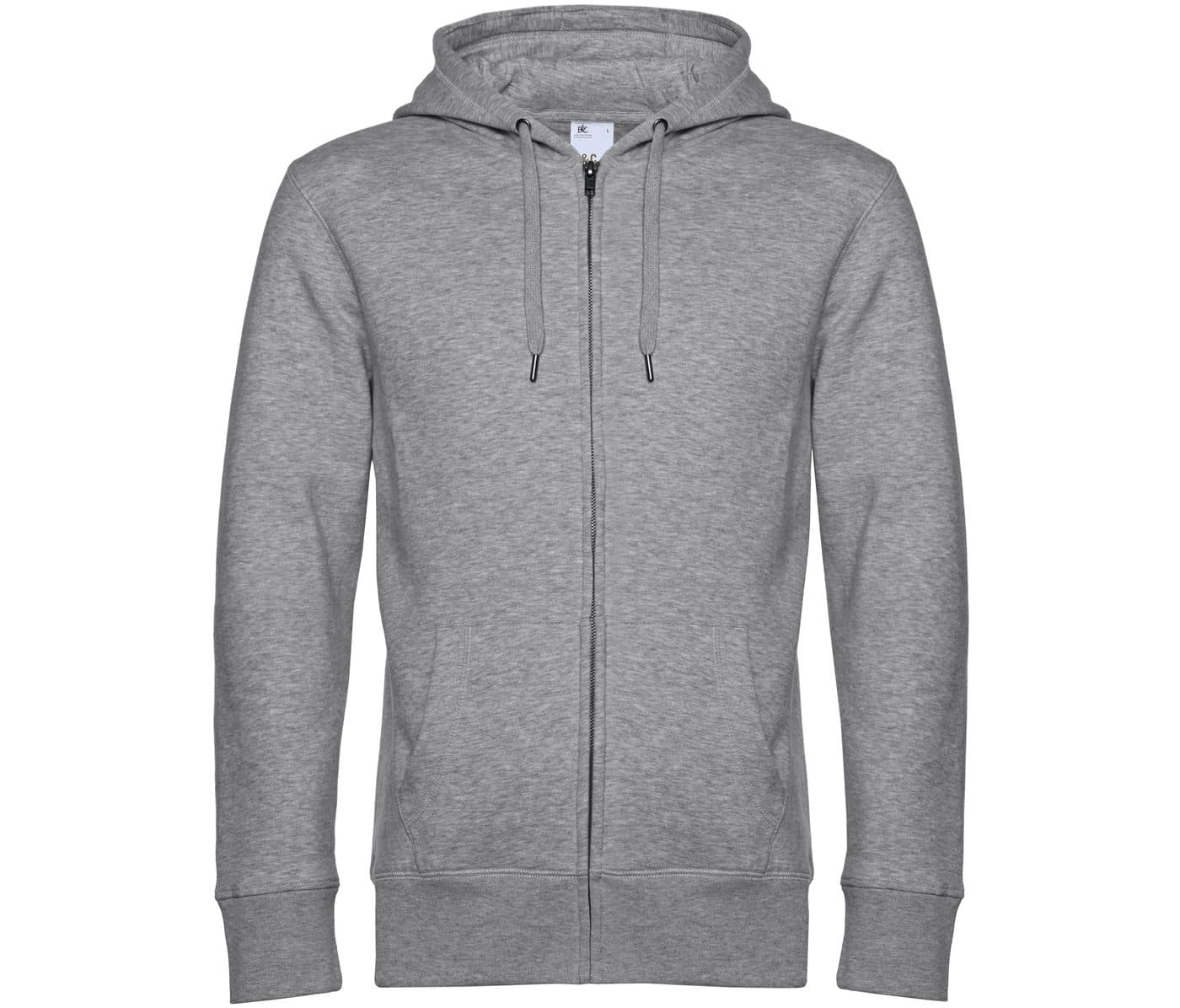B&C KING ZIPPED HOOD coloris Gris chiné