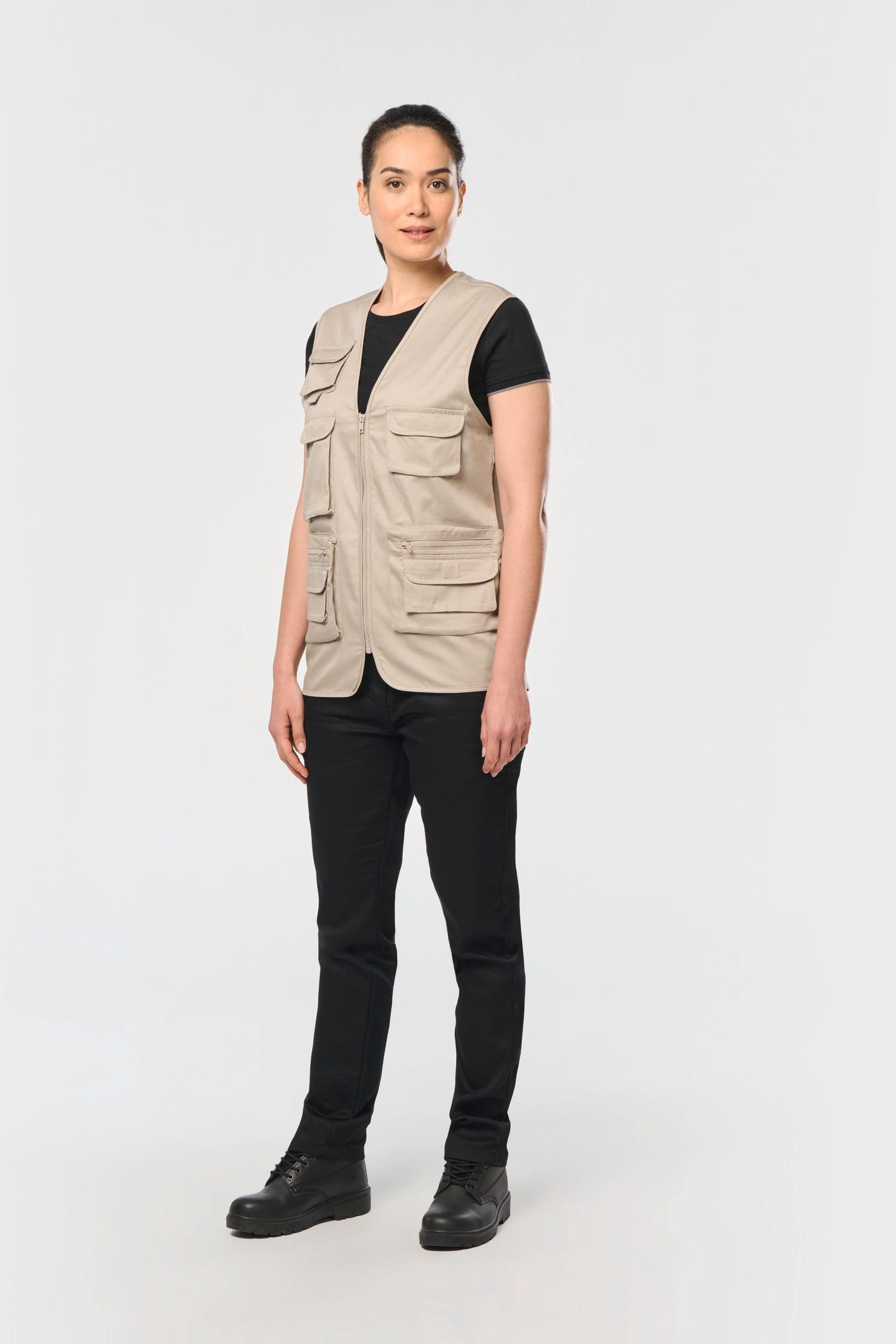 Gilet polycoton multipoches doublé unisexe en situation
