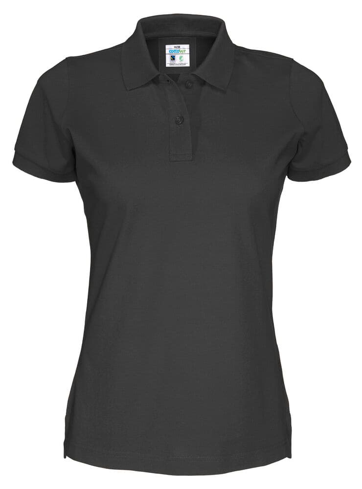 POLO PIQUE FEMME - CERTIFIÉ GOTS coloris Noir