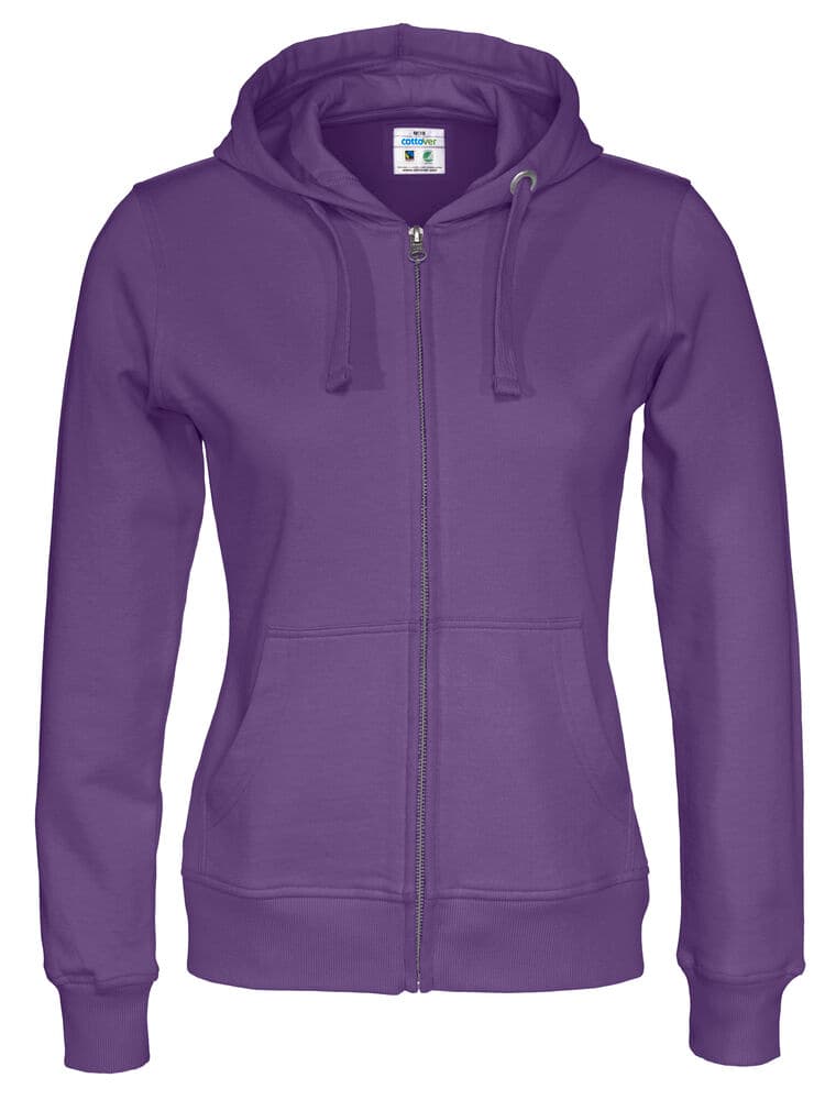HOODIE FERMETURE COMPLÈTE FEMME - CERTIFIÉ GOTS coloris Violet