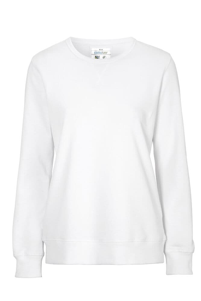 SWEAT COL ROND FEMME - CERTIFIÉ GOTS coloris Blanc