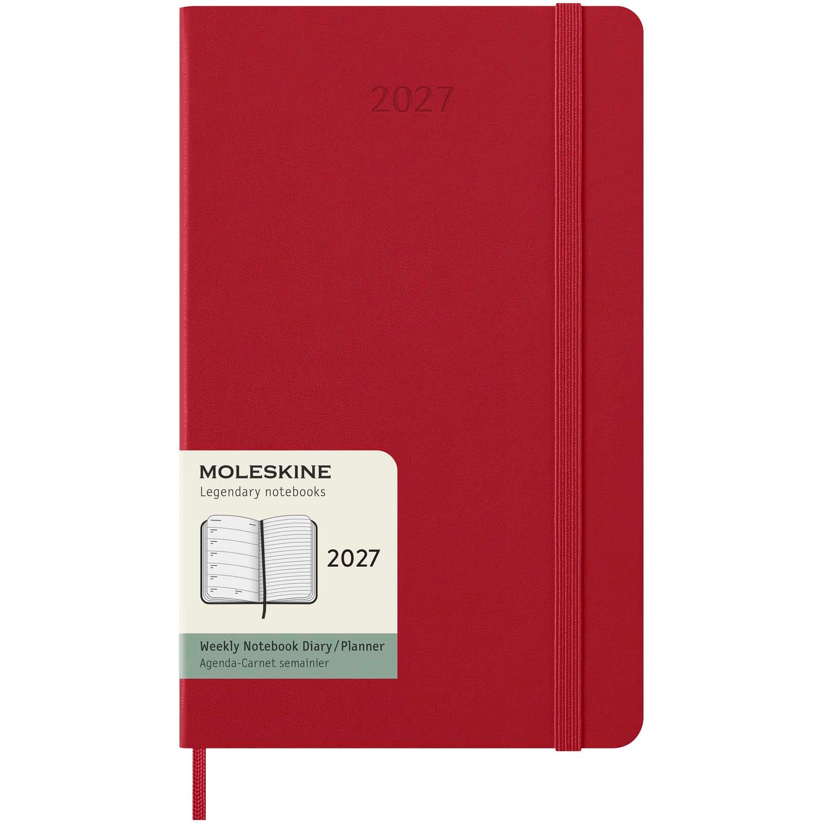 Agenda L hebdomadaire 12 mois Moleskine à couverture rigide coloris Rouge écarlate