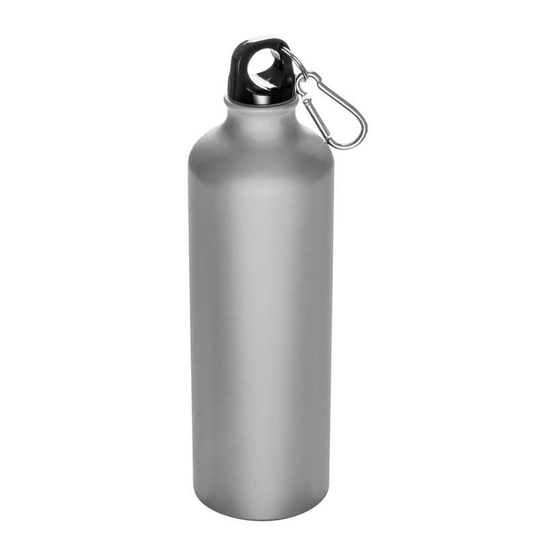 Bouteille de boisson métal avec mousqueton Brno 800 ml coloris Gris