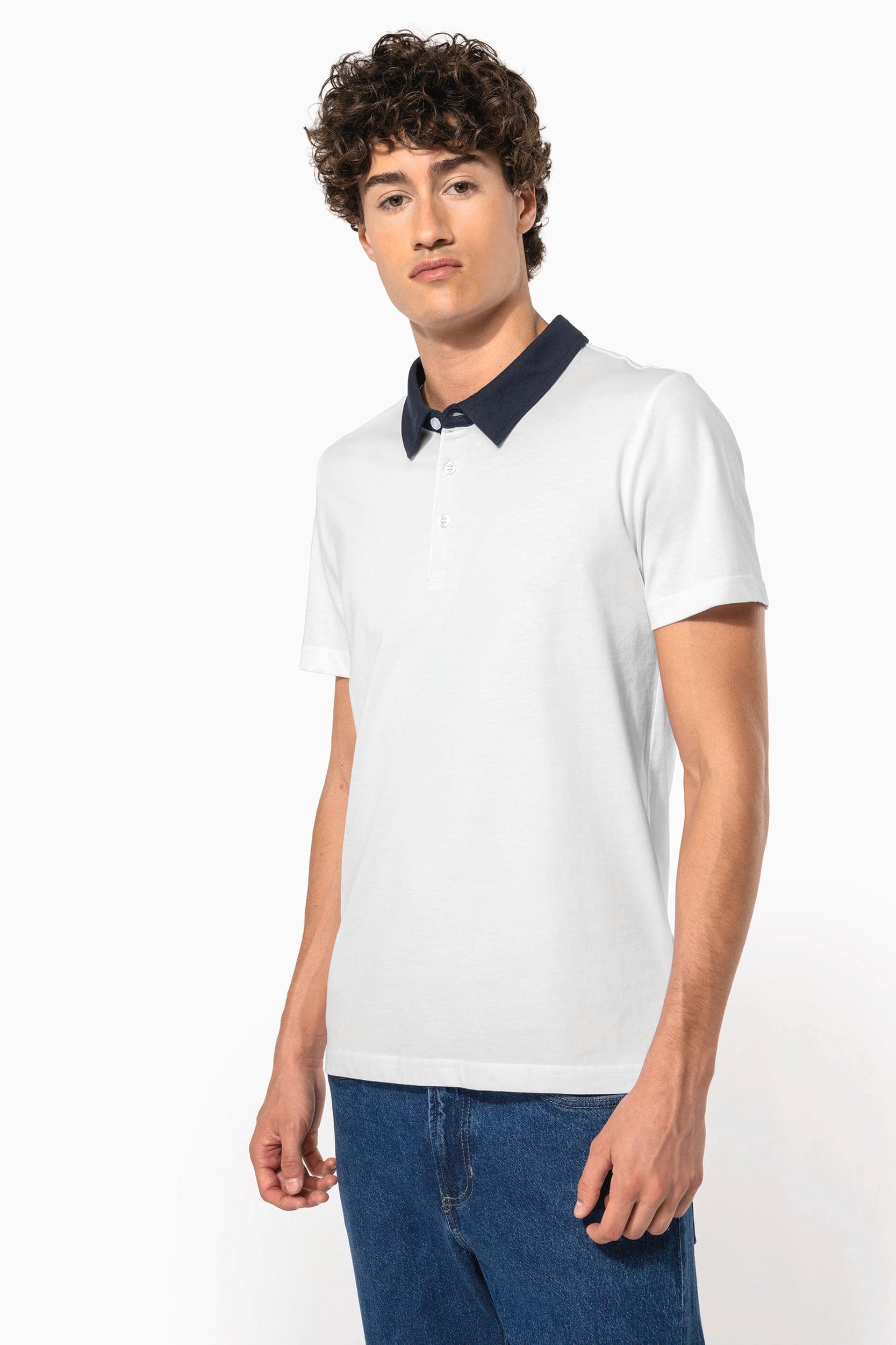Polo jersey bicolore homme