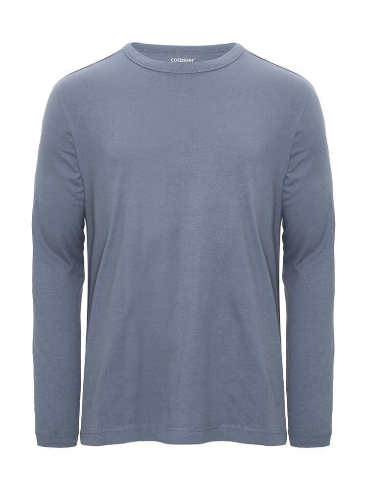 T-shirt Manches Longues Relaxed (GOTS) coloris Bleu Brumeux