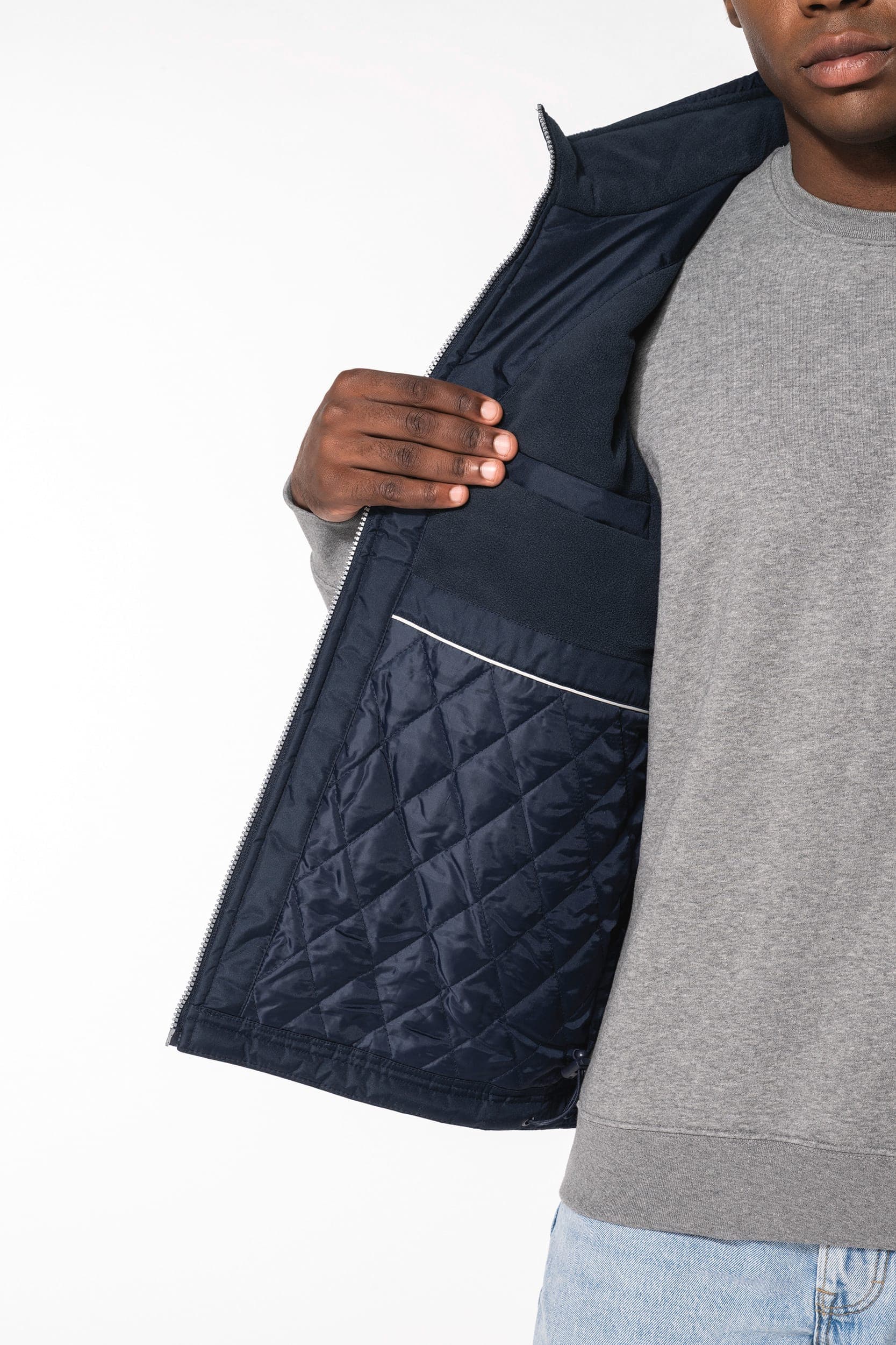 Bodywarmer doublé polaire homme en situation
