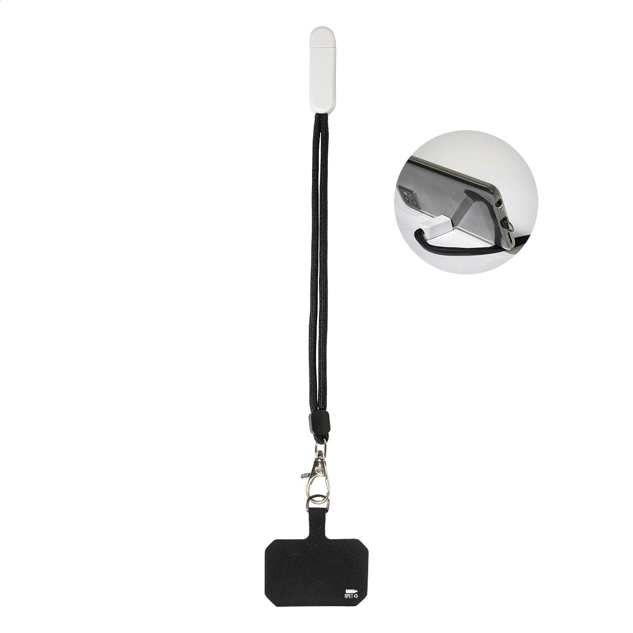 Bracelet support pour téléphone portable en RPET coloris Blanc