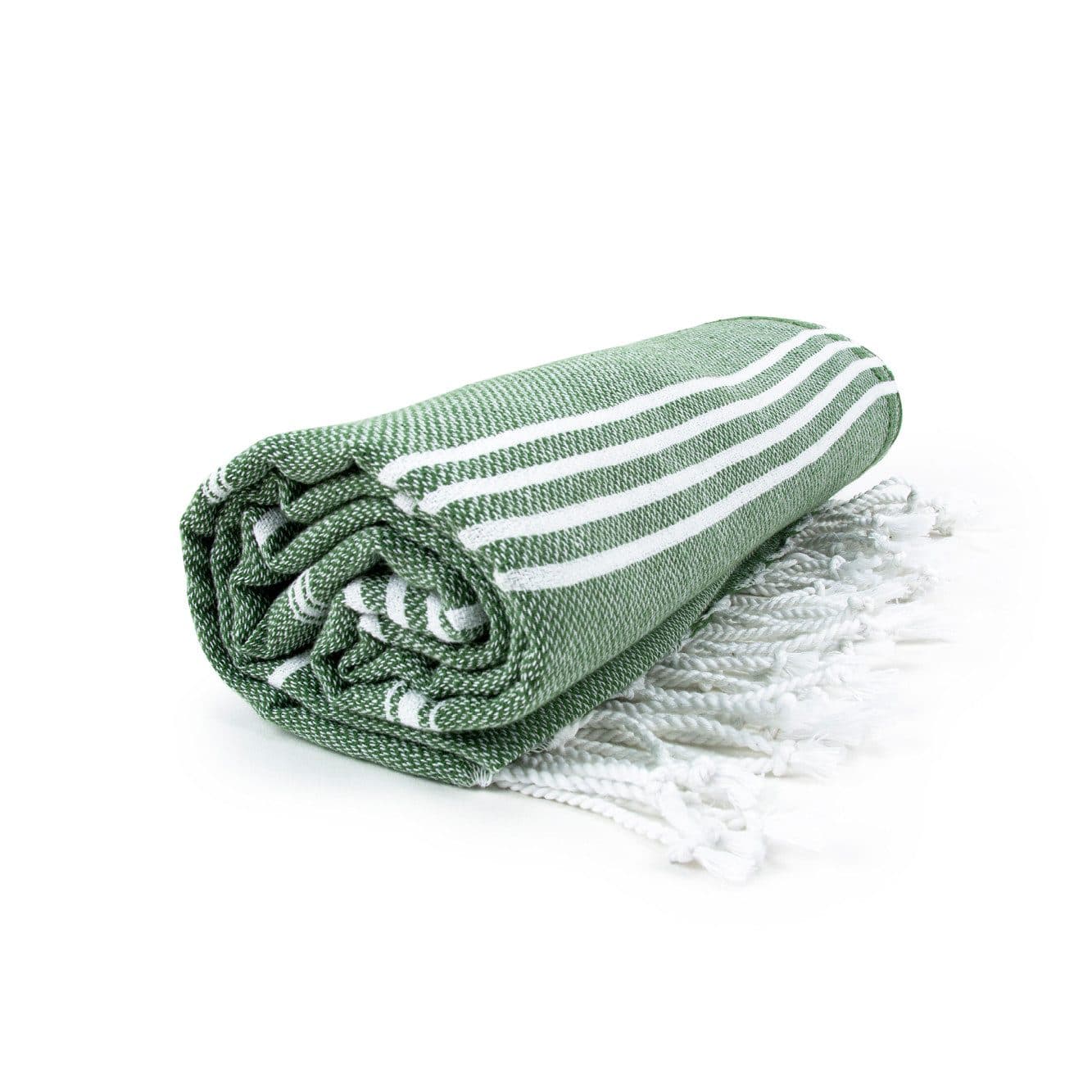HAMAM SULTAN TOWEL coloris Vert olive / Blanc