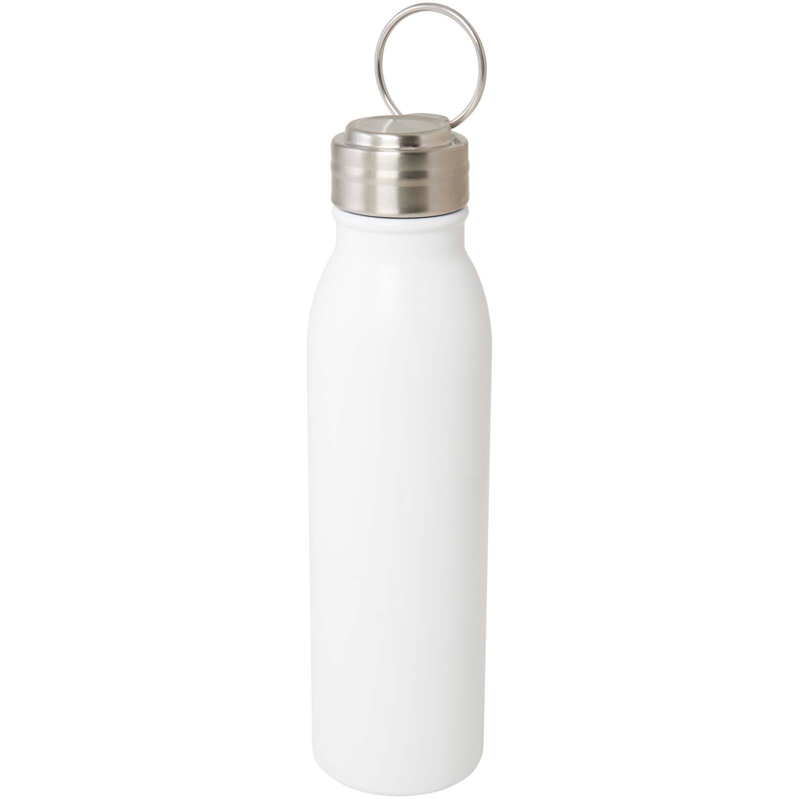 Bouteille d'eau Harper de 720 ml en acier inoxydable certifié RCS avec boucle métallique coloris Blanc