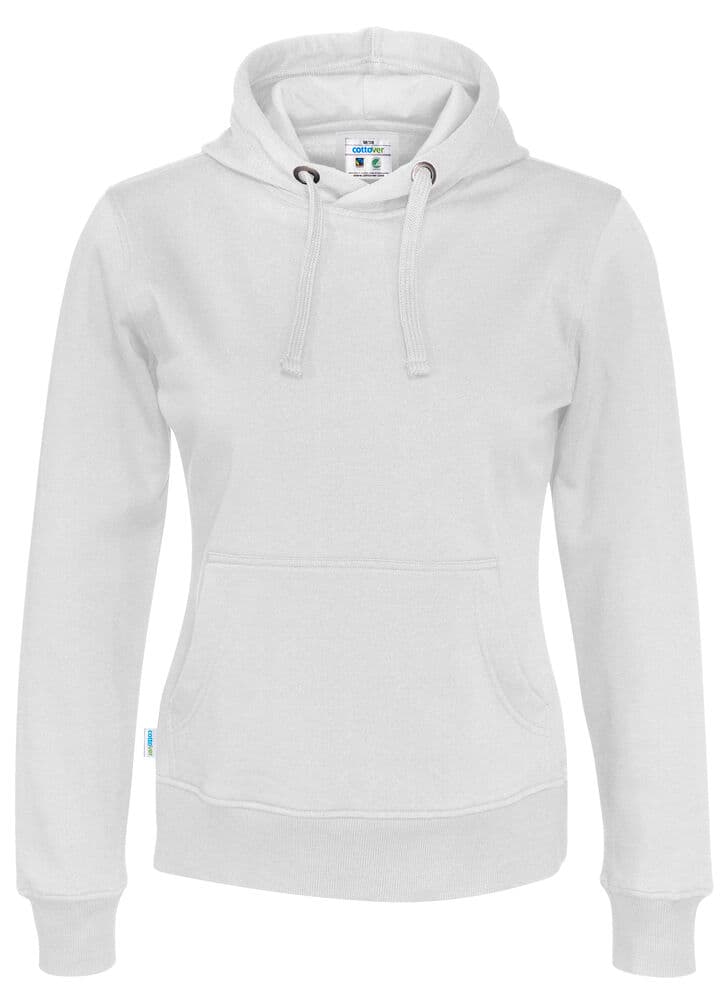 HOODIE FEMME - CERTIFIÉ GOTS coloris Blanc