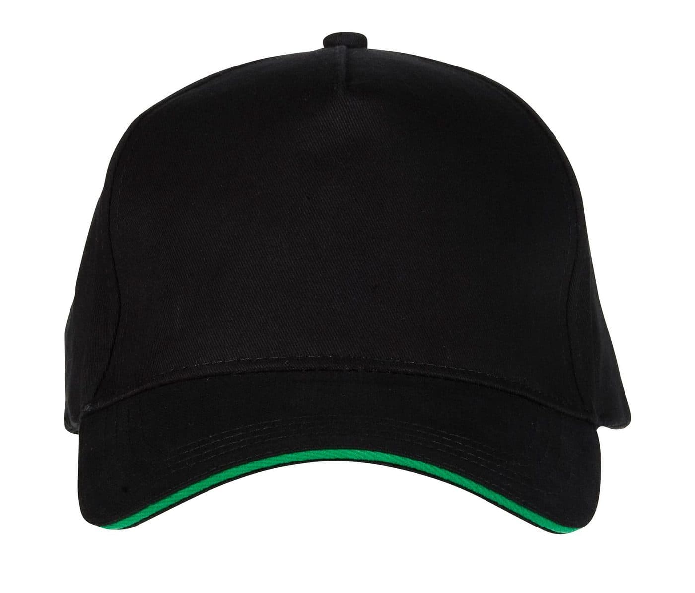 CASQUETTE 5 PANS coloris Noir / Vert kelly