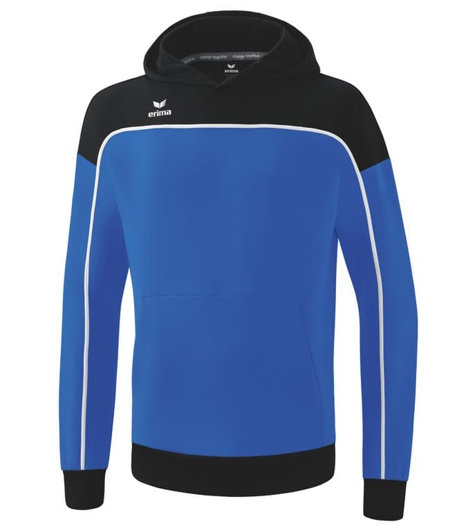 Sweat à capuche CHANGE by erima coloris Bleu roi / Noir / Blanc