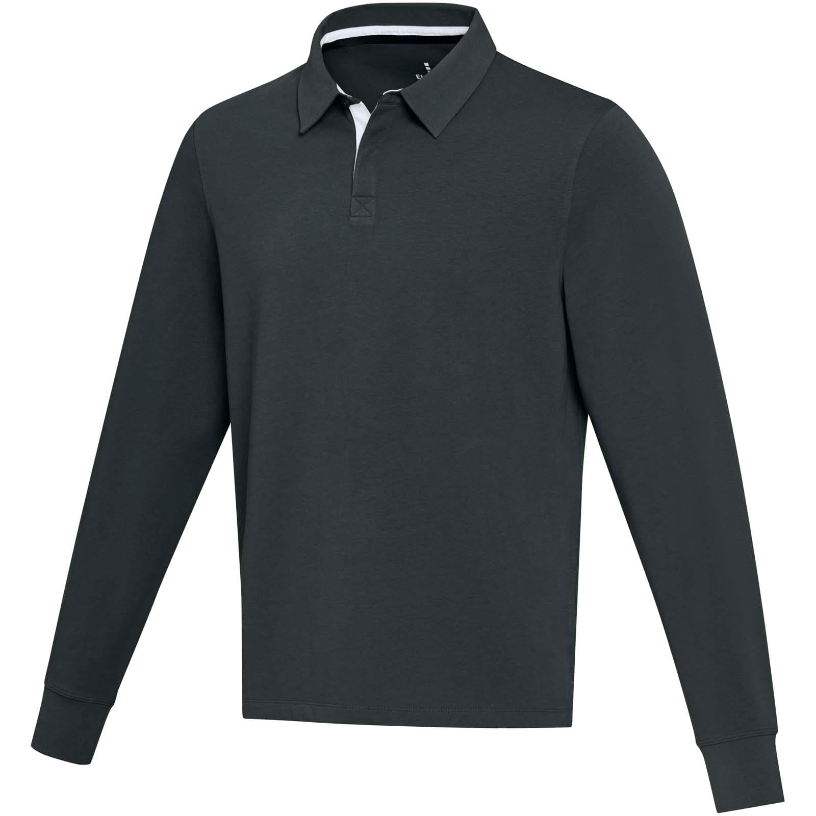 Sweatshirt de rugbyen coton organique Clyde unisexe coloris Noir