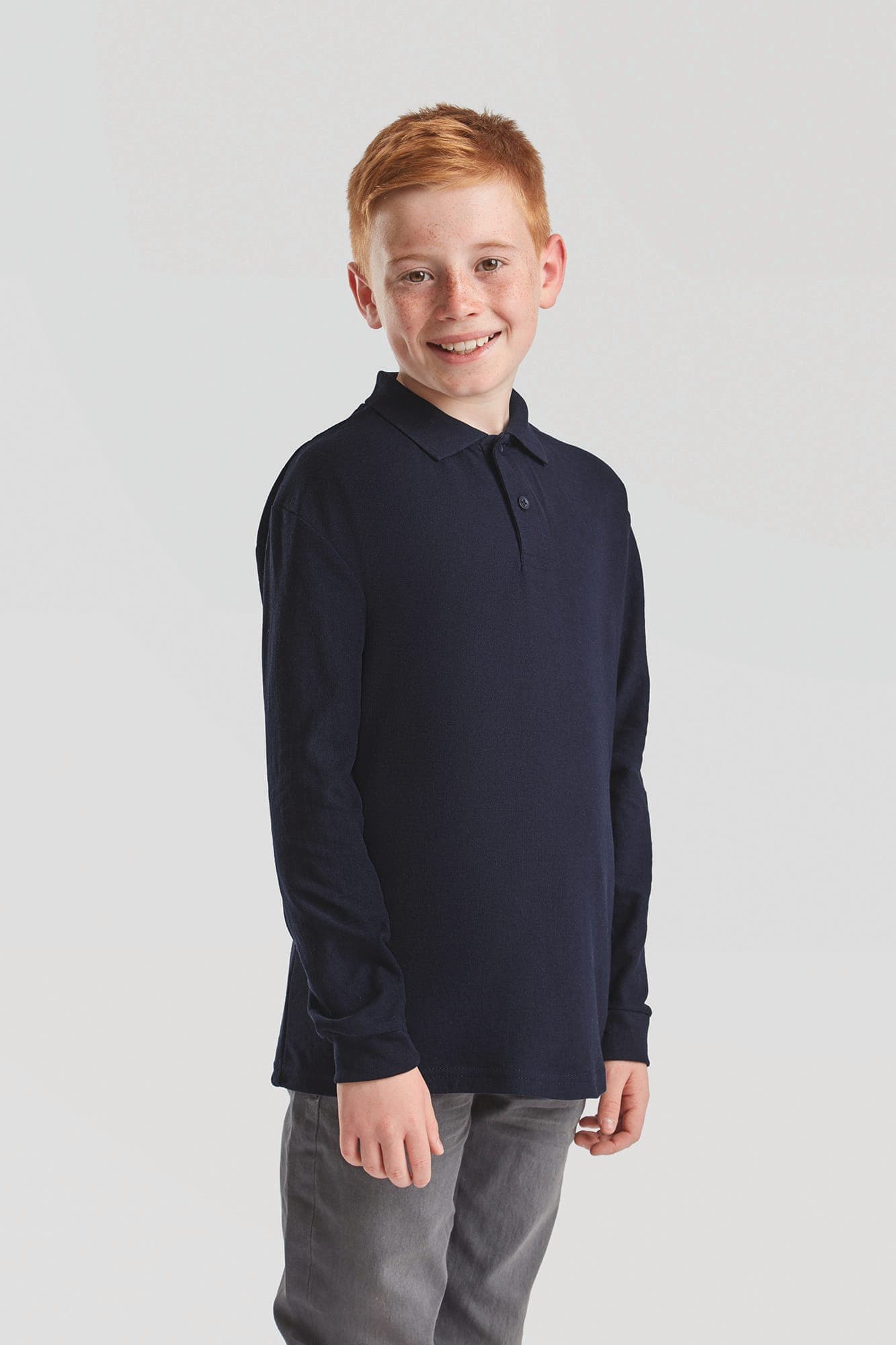 Polo enfant 65/35 manches longues en situation