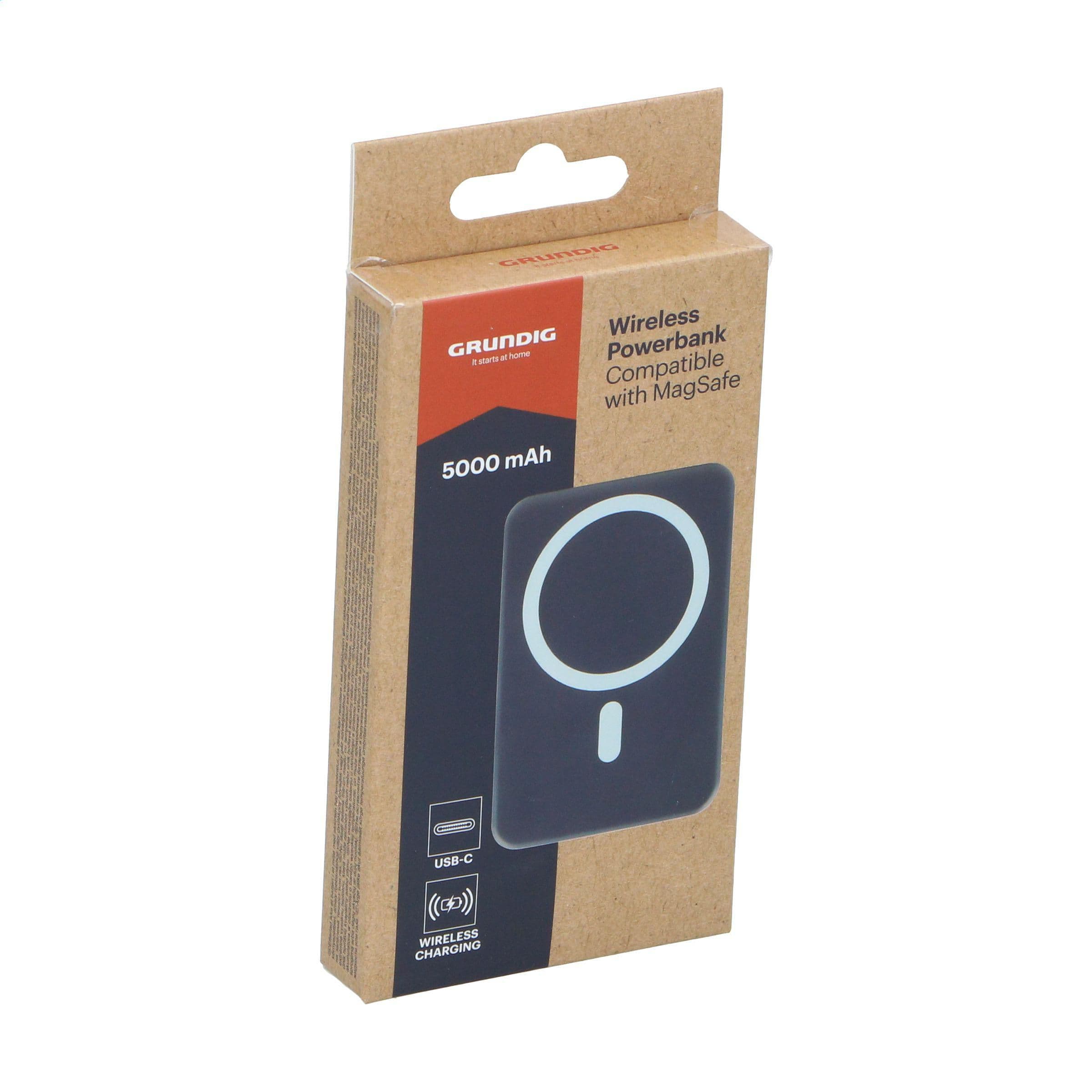 Batterie externe sans fil magnétique Grundig Mini 5000 mAh en situation