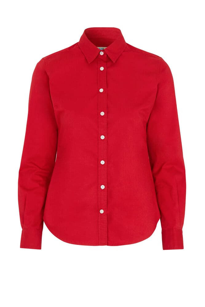 CHEMISE TWILL FEMME - CERTIFIÉ GOTS coloris Rouge
