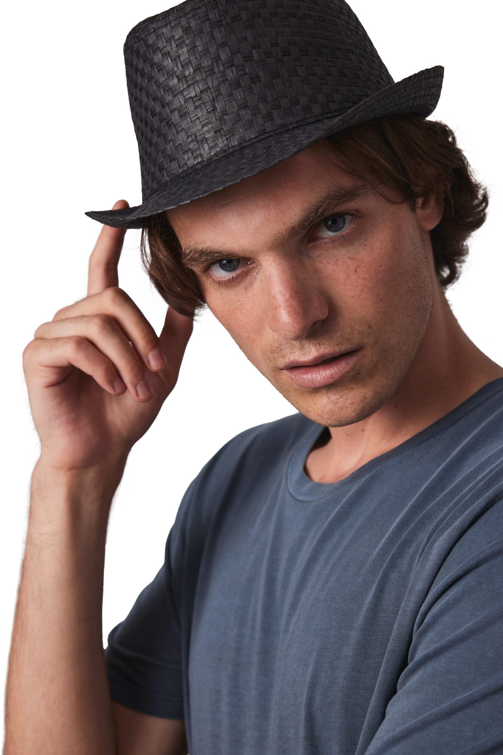 Chapeau de paille style Panama rétro en situation