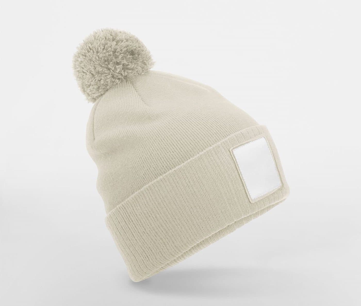 APPLIQUÉ PATCH POM BEANIE coloris Avoine / Blanc