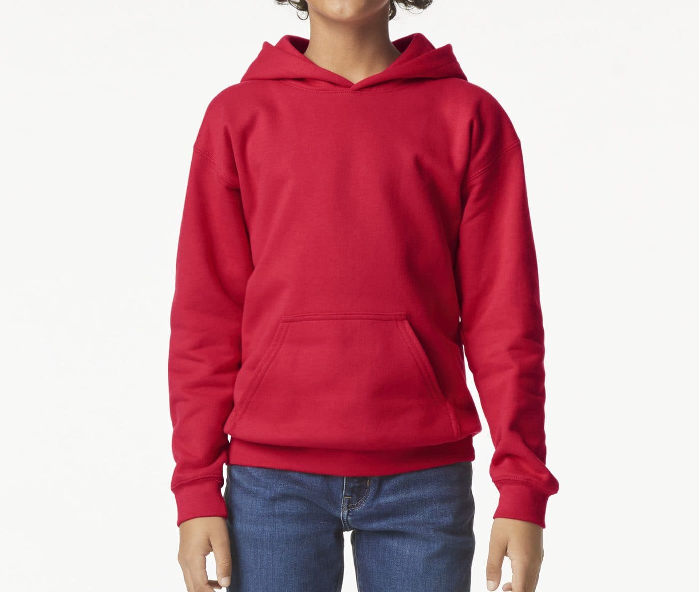 SOFTSTYLE® MIDWEIGHT FLEECE YOUTH HOODIE coloris Rouge