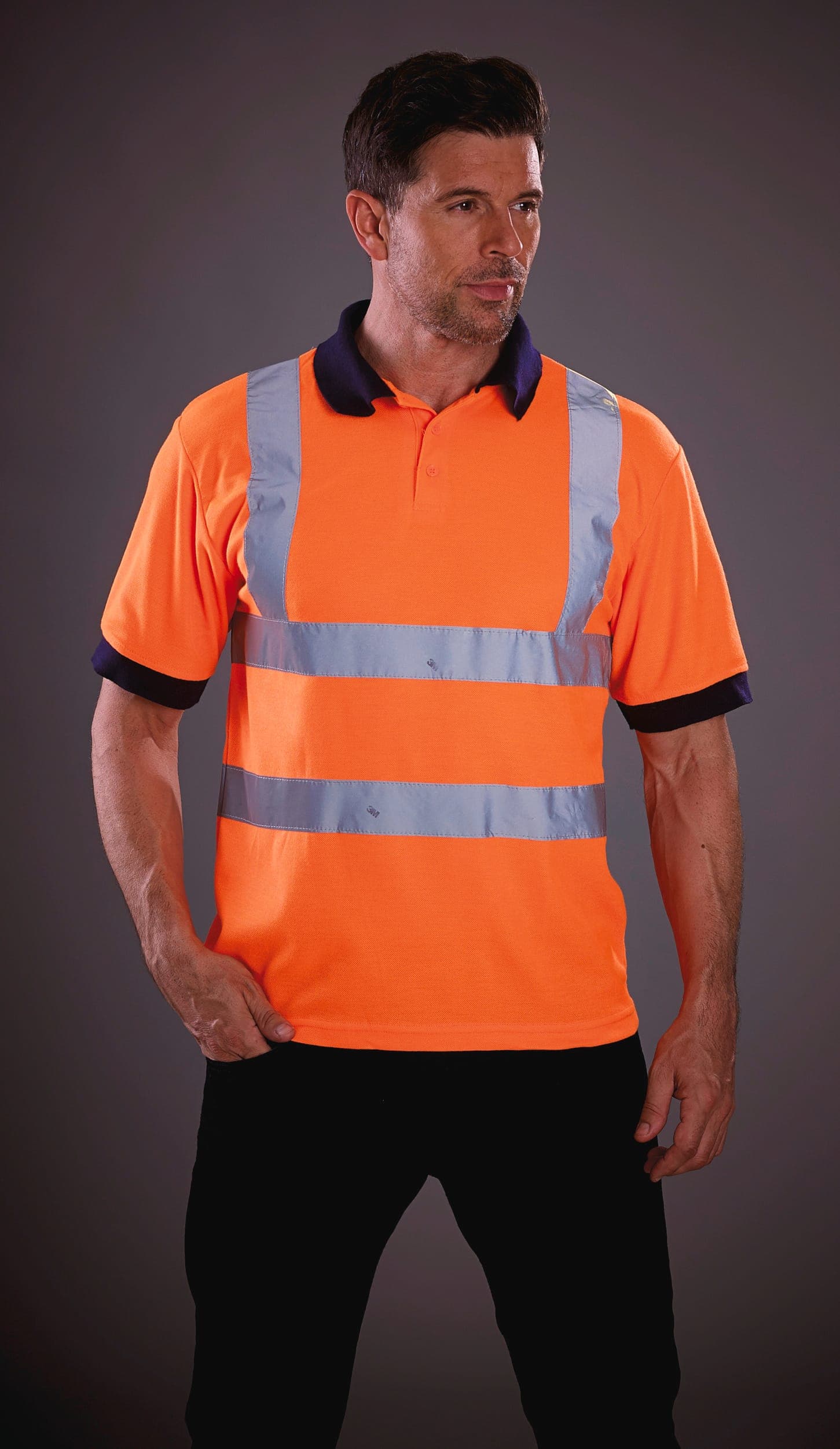 Polo manches courtes haute visibilité en situation