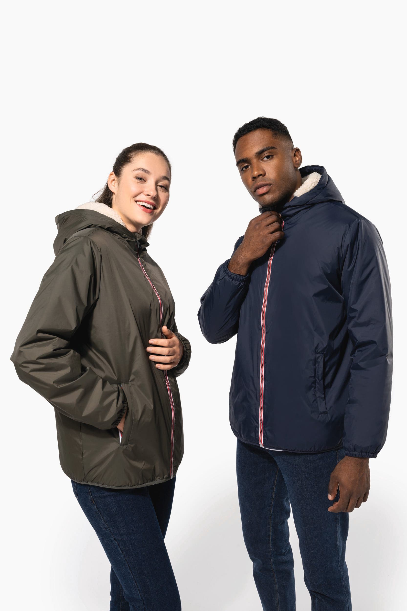 Veste doublée sherpa unisexe en situation