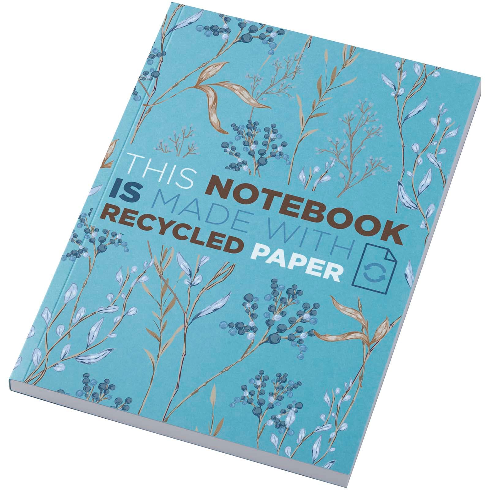 Cahier Novella Austen Colours A5 recyclé à couverture souple de 100 feuilles coloris Bleu