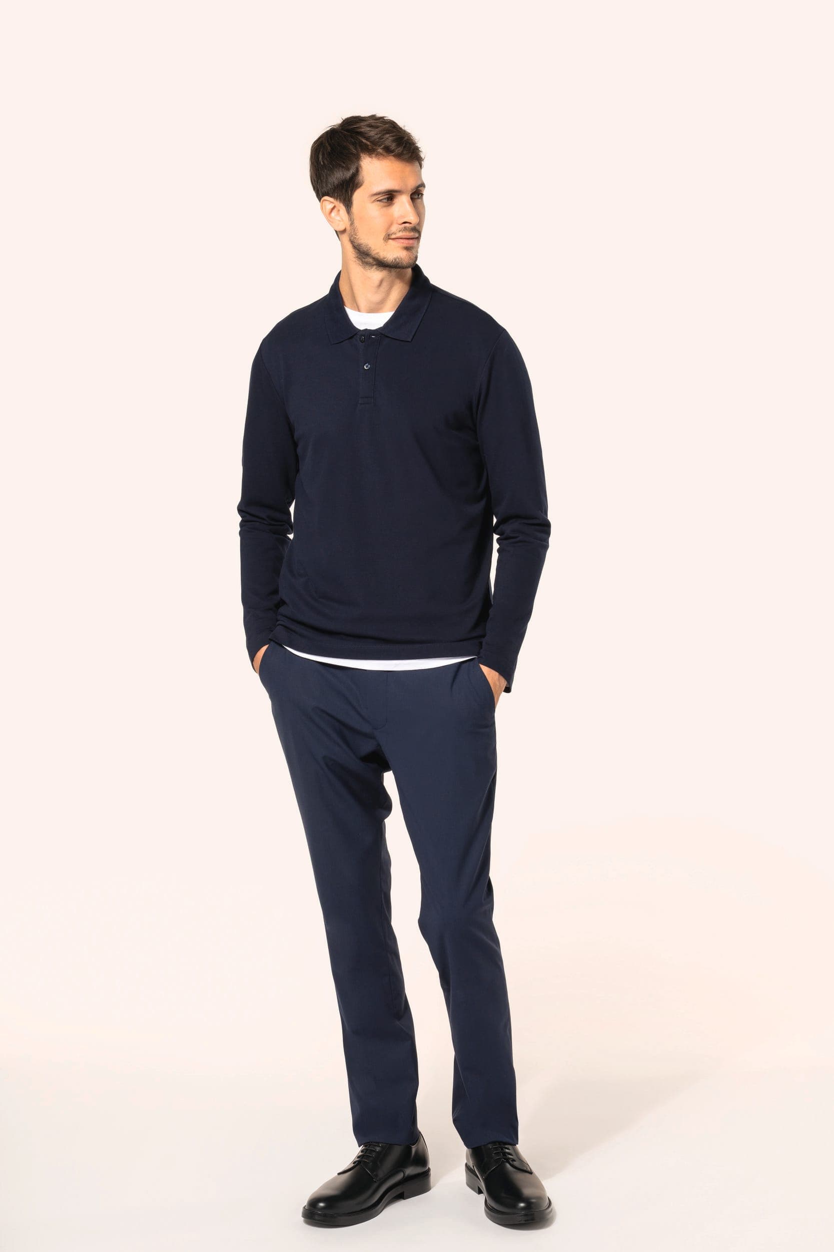 Polo Supima® manches longues homme en situation