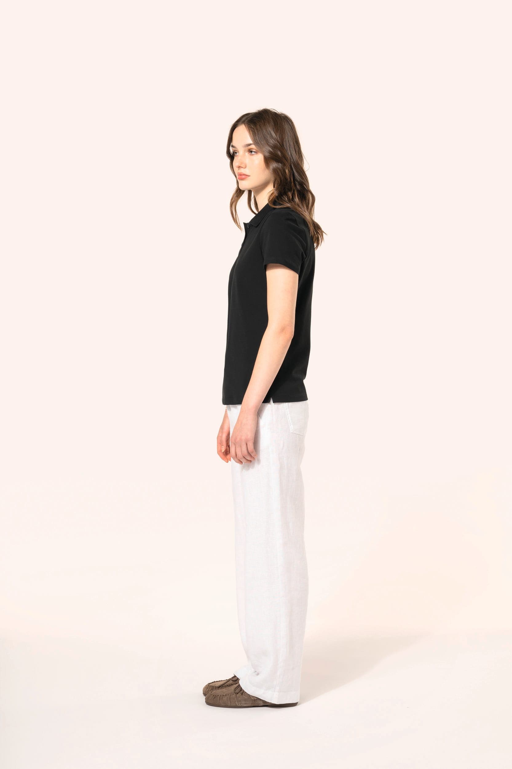 Polo Supima® manches courtes femme en situation