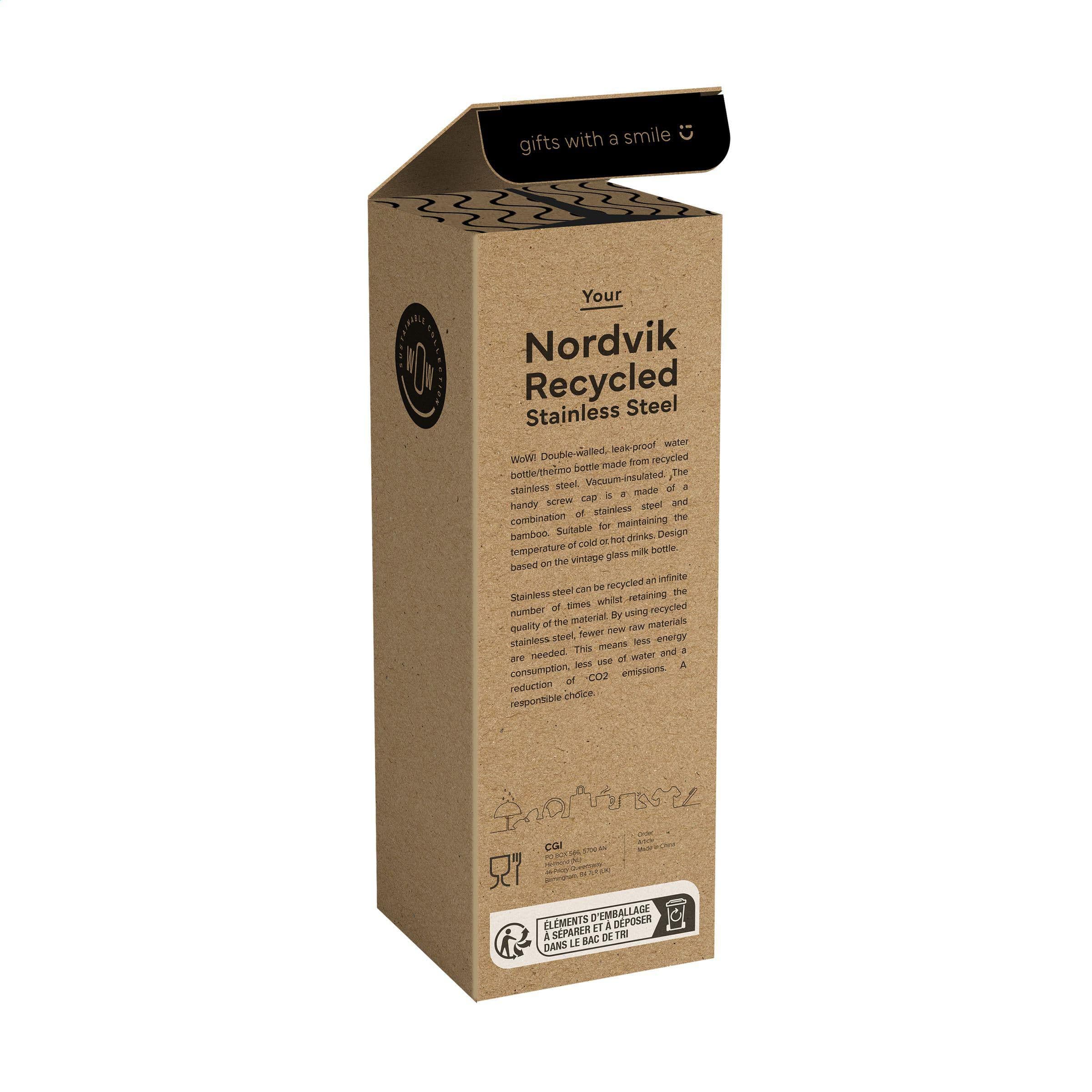 Bouteille Nordvik en acier recyclé RCS 500 ml en situation