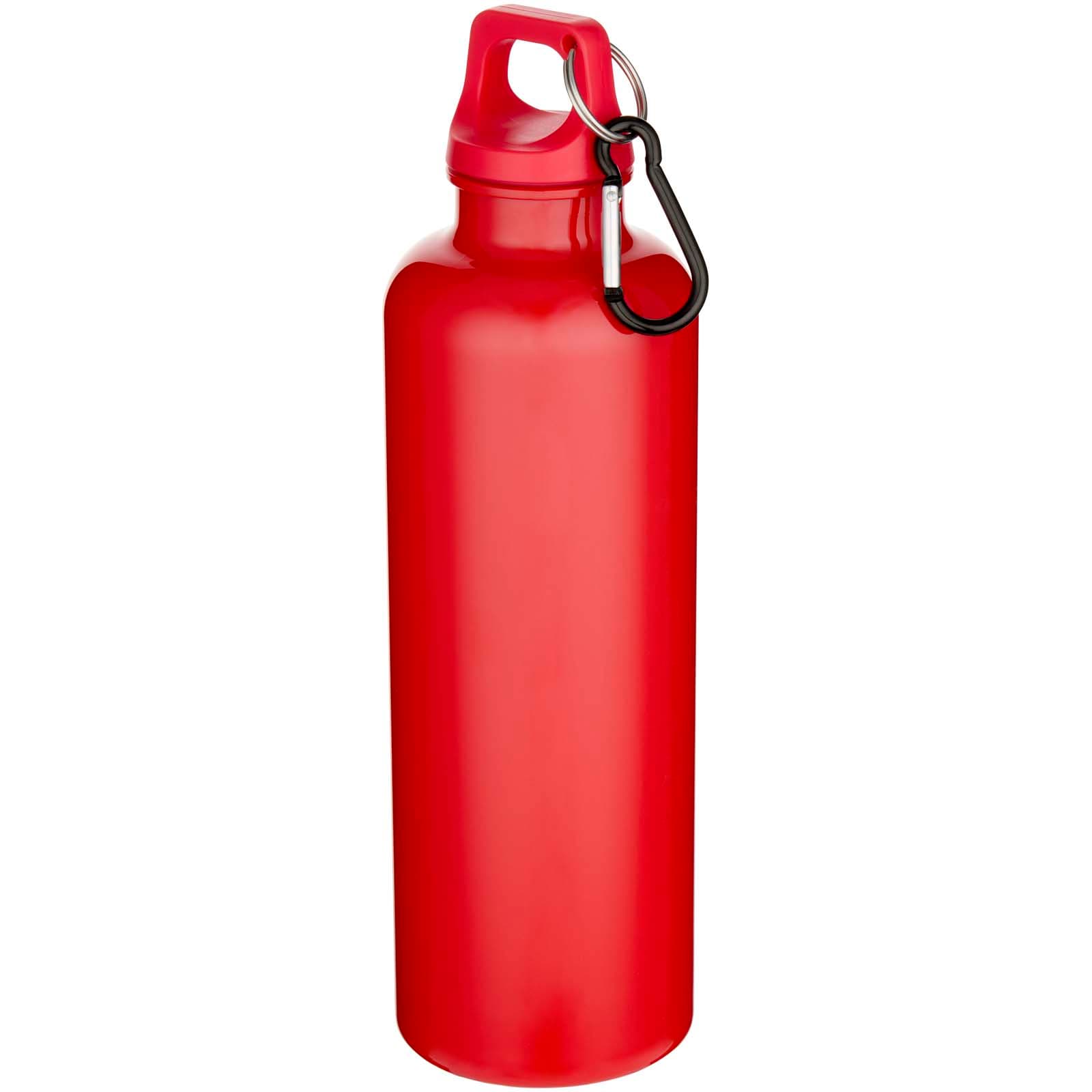 Bouteille d’eau Oregon de 750 ml en plastique recyclé uni certifié RCS avec mousqueton   coloris Rouge