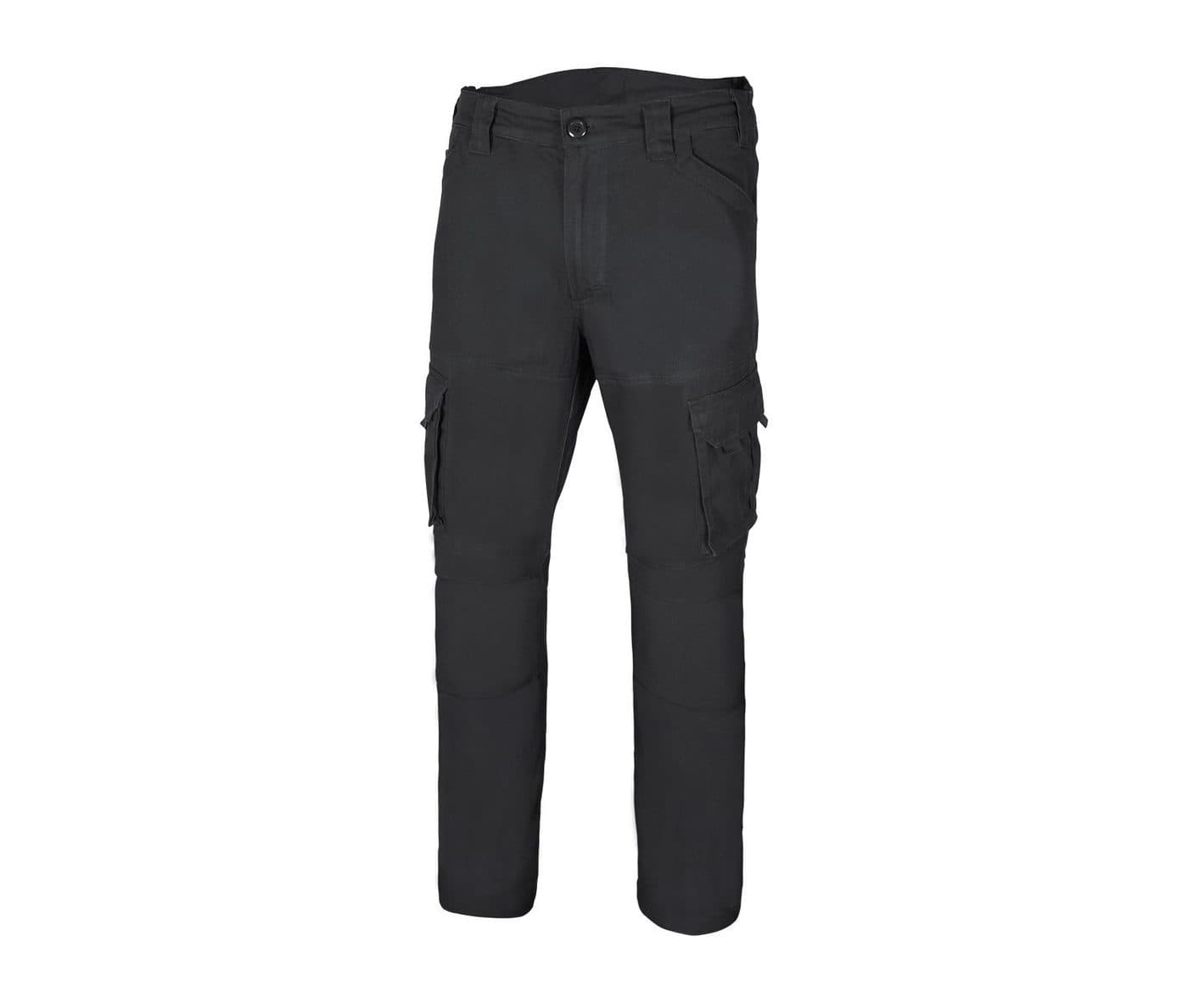 PANTALON MULTIPOCHES EN COTON STRETCH coloris Noir