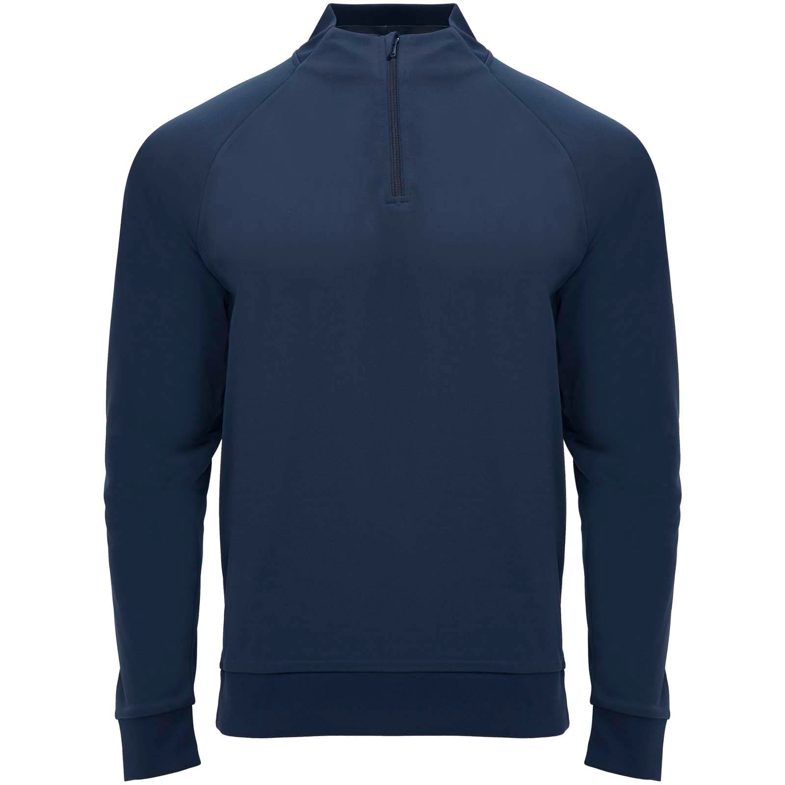 Sweatshirt de 200 g/m² Epiro à manches longues avec fermeture demi- zip pour enfant coloris Bleu marine