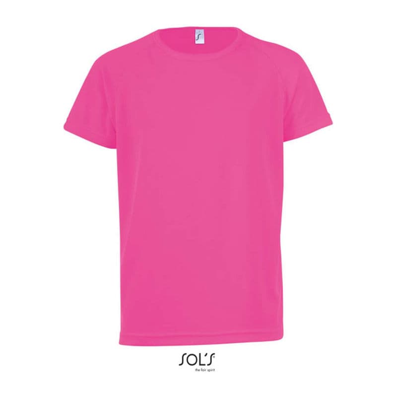 SOL'S SPORTY KIDS - RAGLAN-SLEEVED T-SHIRT coloris Rose fluo 2