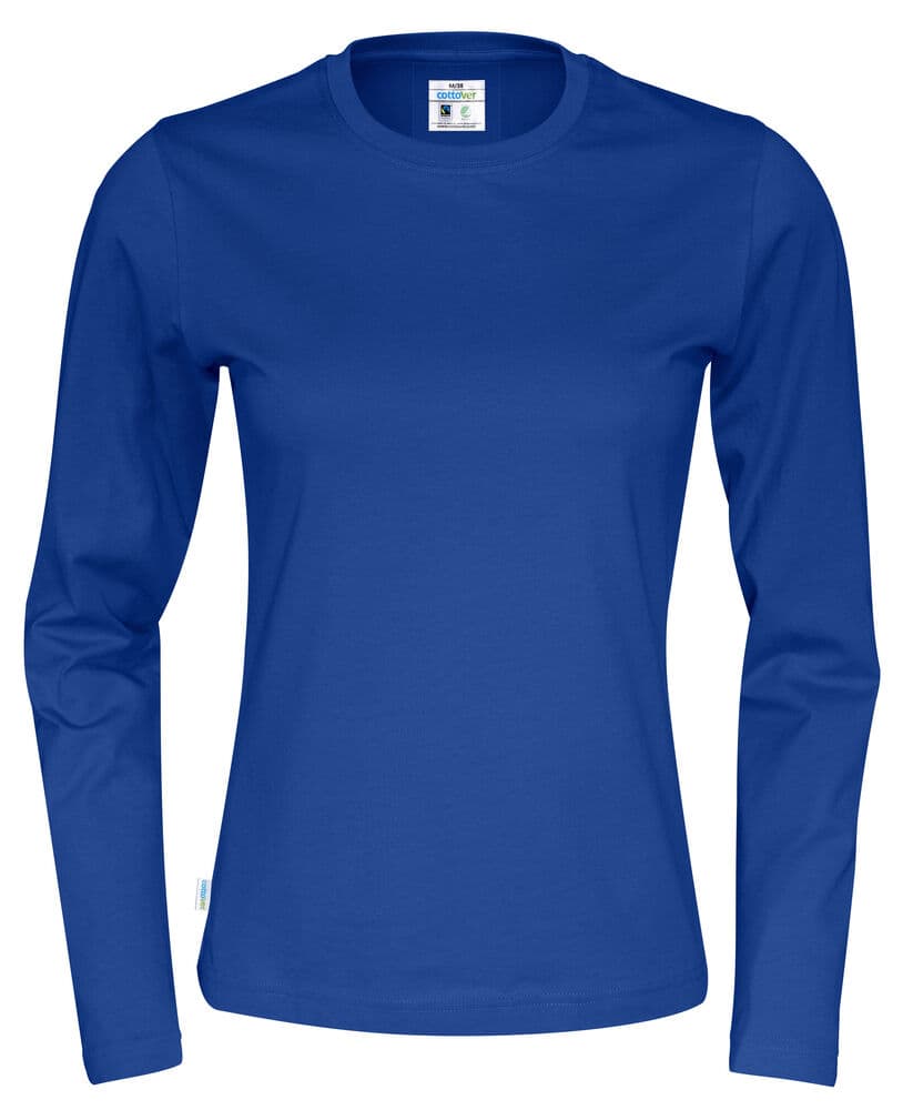 T-SHIRT MANCHES LONGUES FEMME - CERTIFIÉ GOTS coloris Bleu