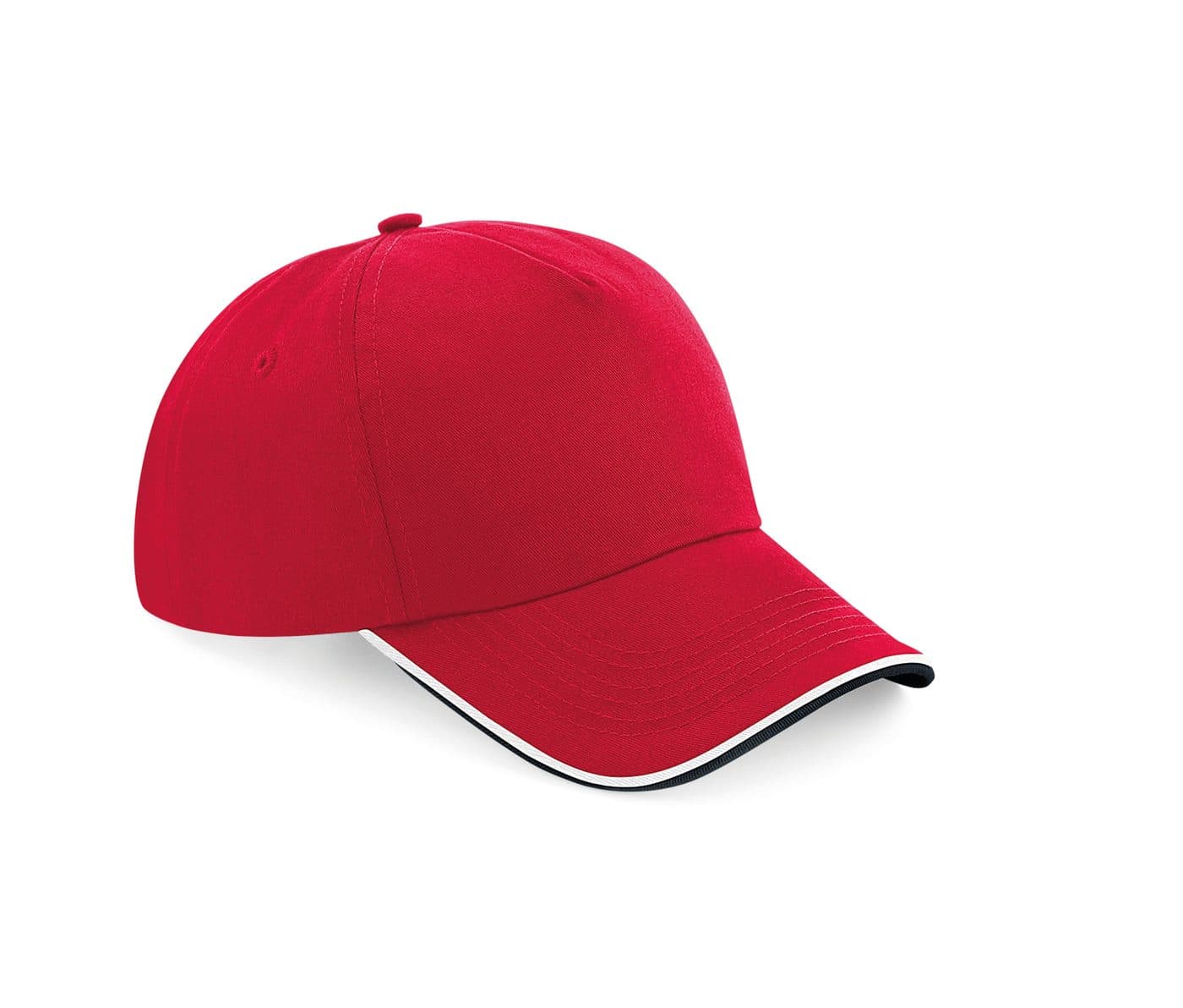 AUTHENTIC 5 PANEL CAP - PIPED PEAK coloris Rouge classique / Noir / Blanc