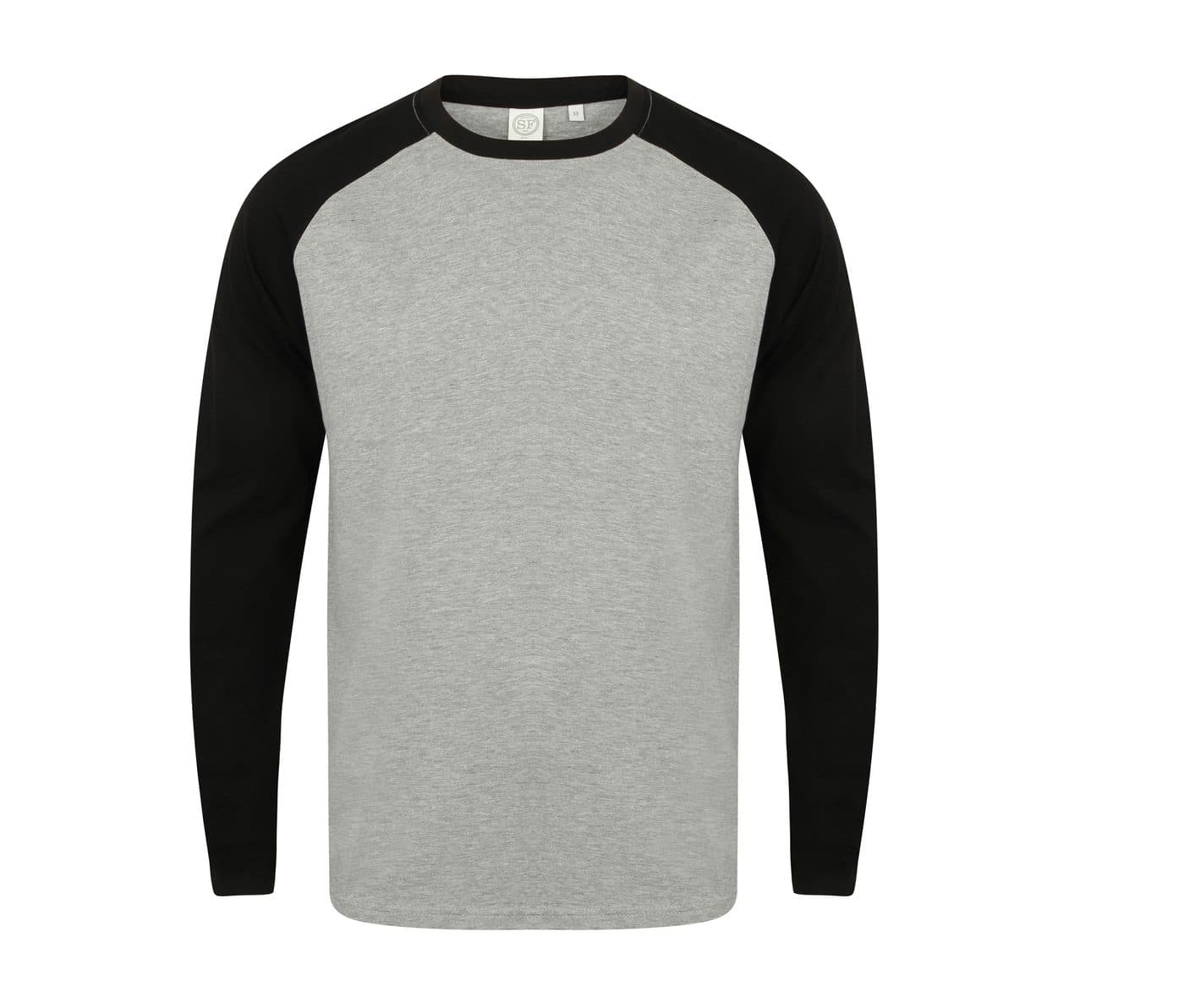 L/S BASEBALL T coloris Gris chiné / Noir