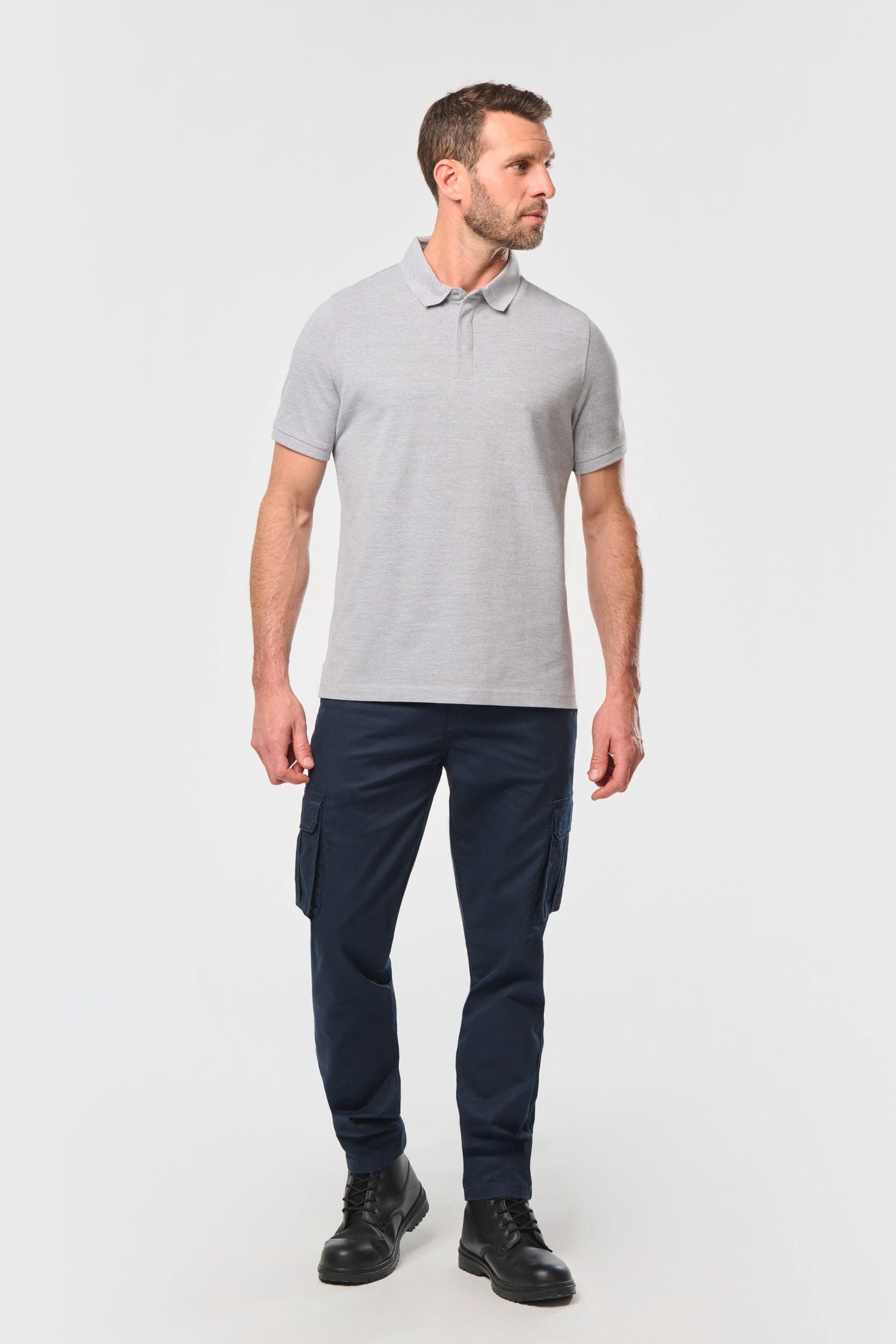Polo col boutons pression manches courtes homme en situation