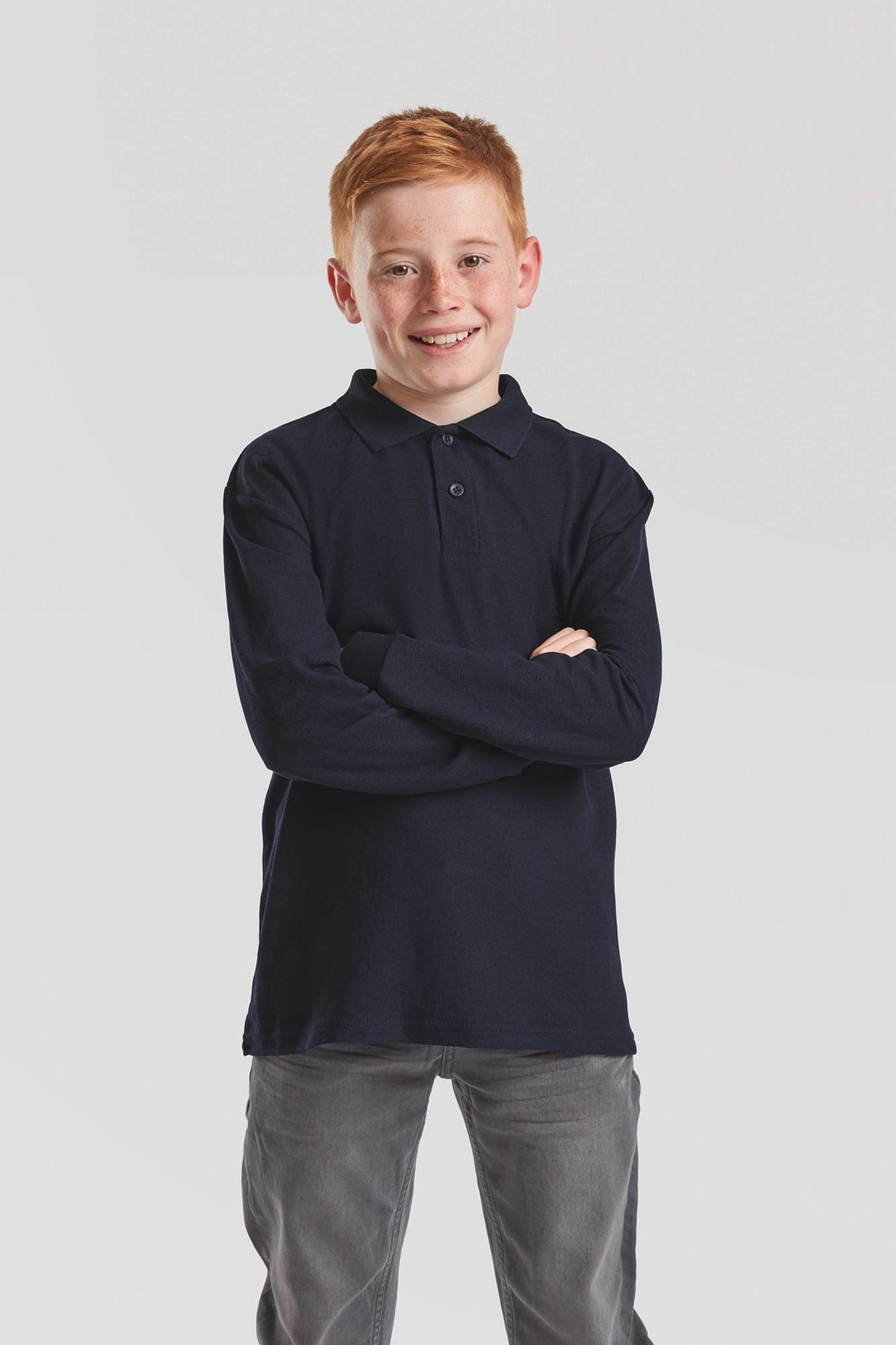 Polo enfant 65/35 manches longues en situation
