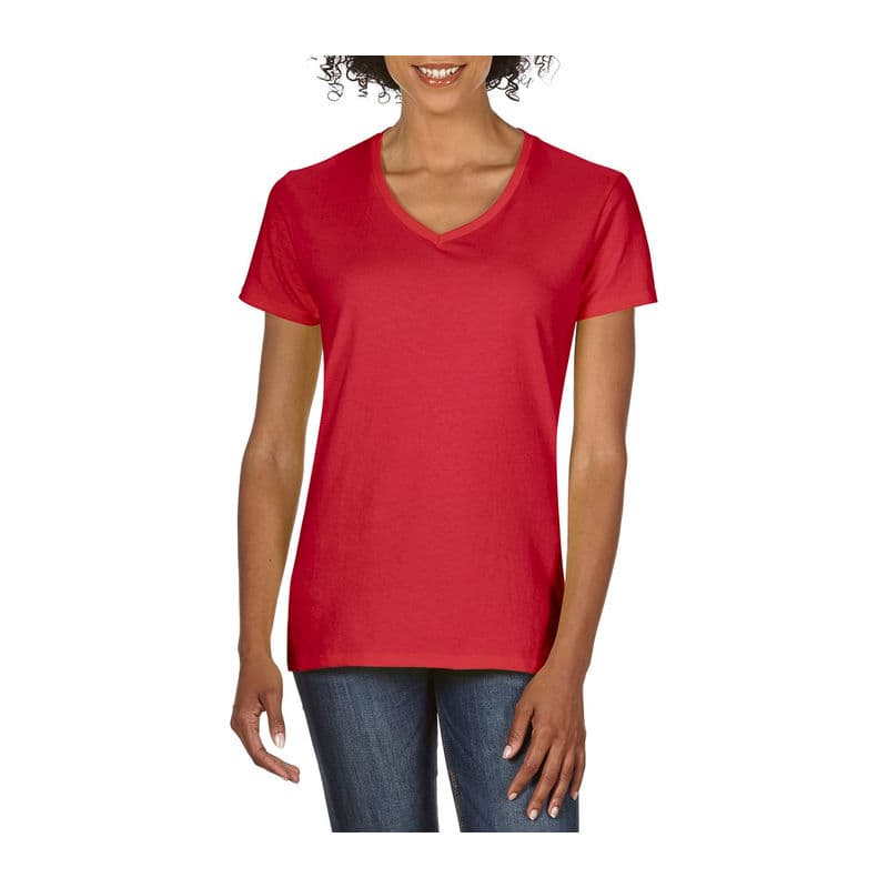 PREMIUM COTTON® LADIES' V-NECK T-SHIRT coloris Rouge