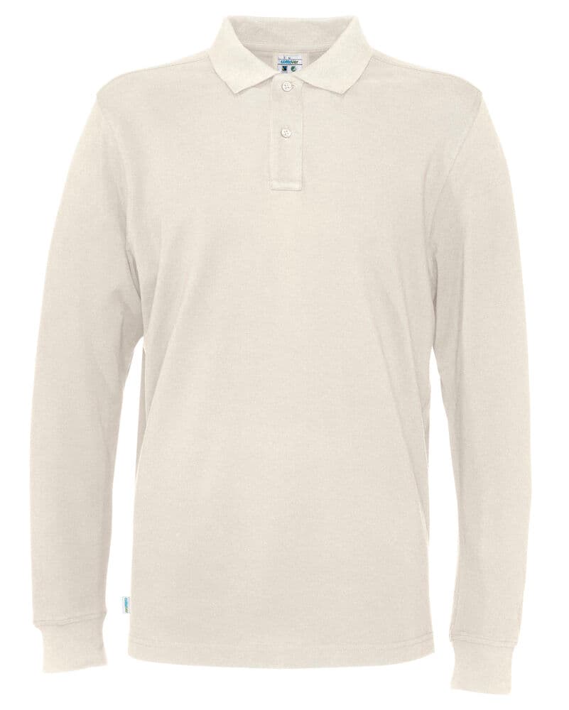 POLO PIQUE MANCHES LONGUES HOMME - CERTIFIÉ GOTS coloris Écru