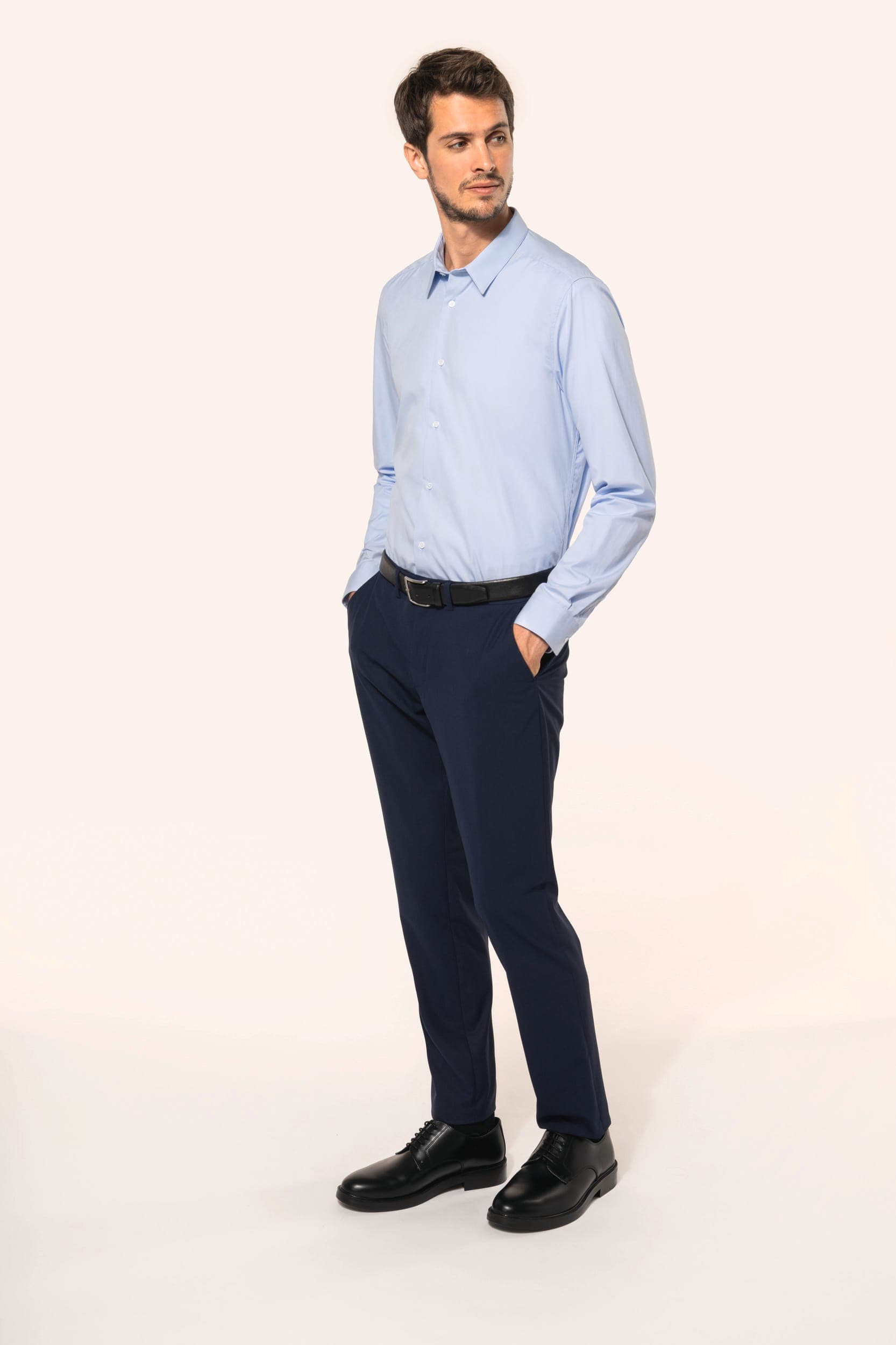 Chemise popeline manches longues homme en situation