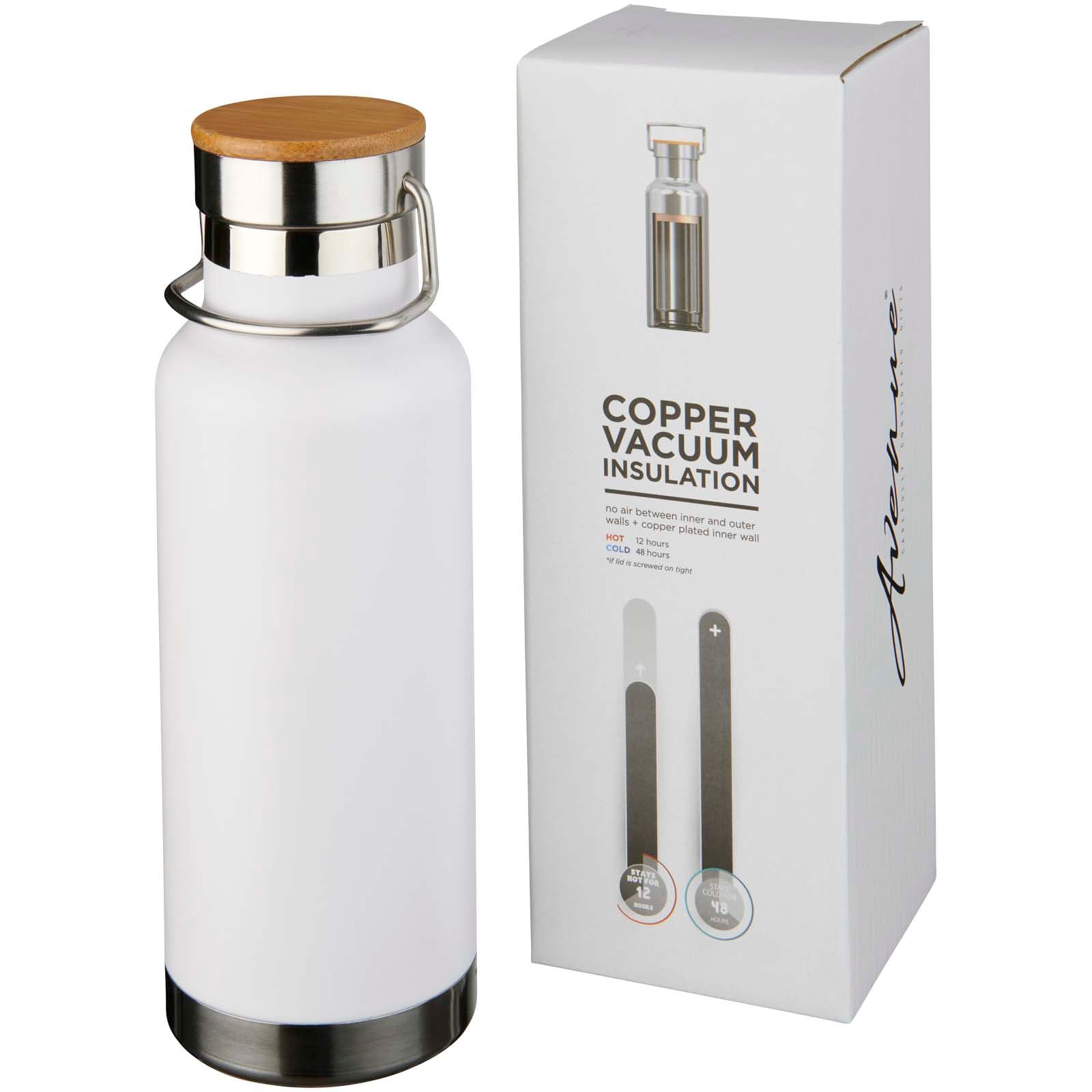 Bouteille de sport 480ml avec isolation par le vide et couche de cuivre Thor coloris Blanc