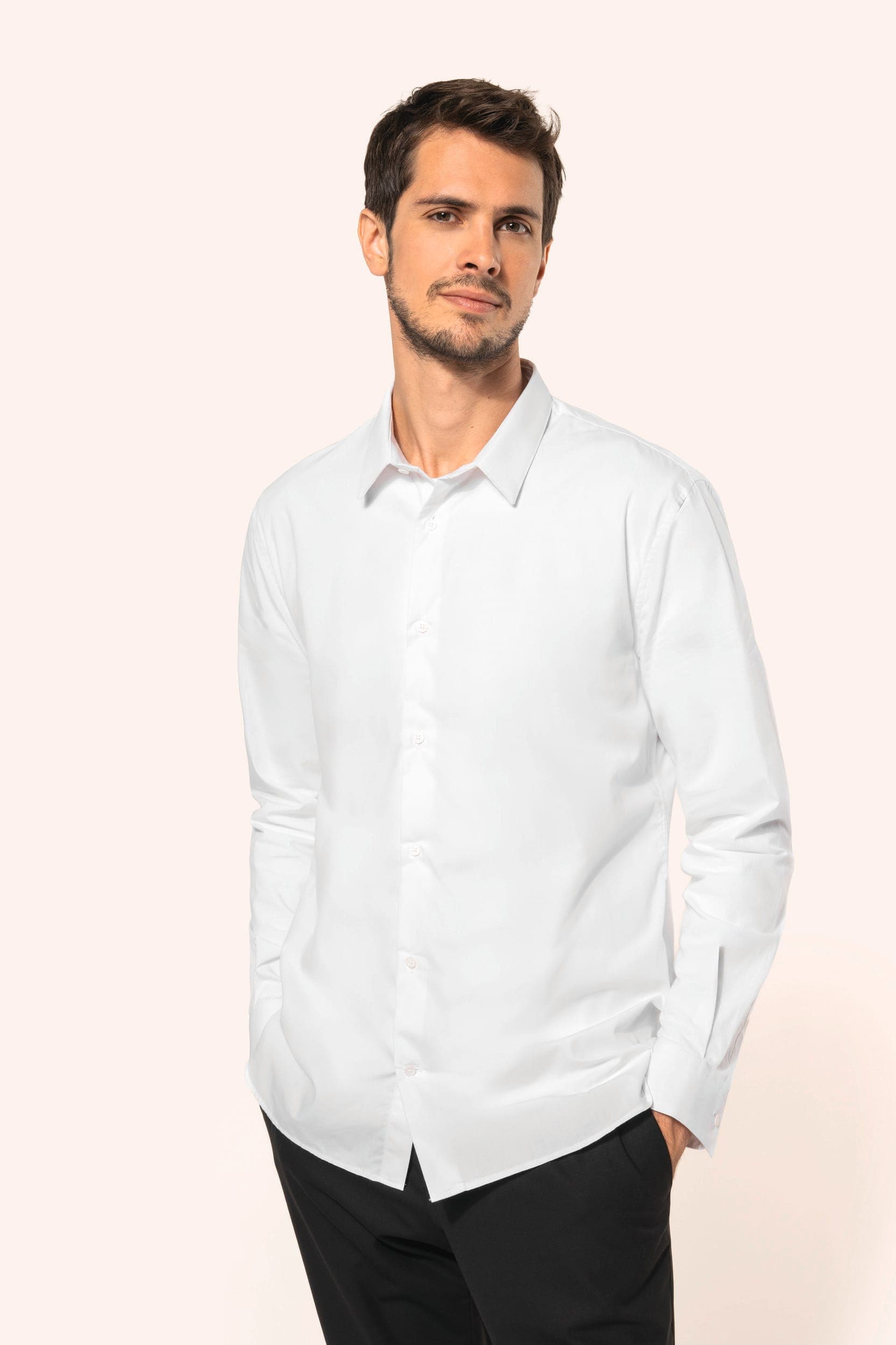 Chemise popeline manches longues homme en situation