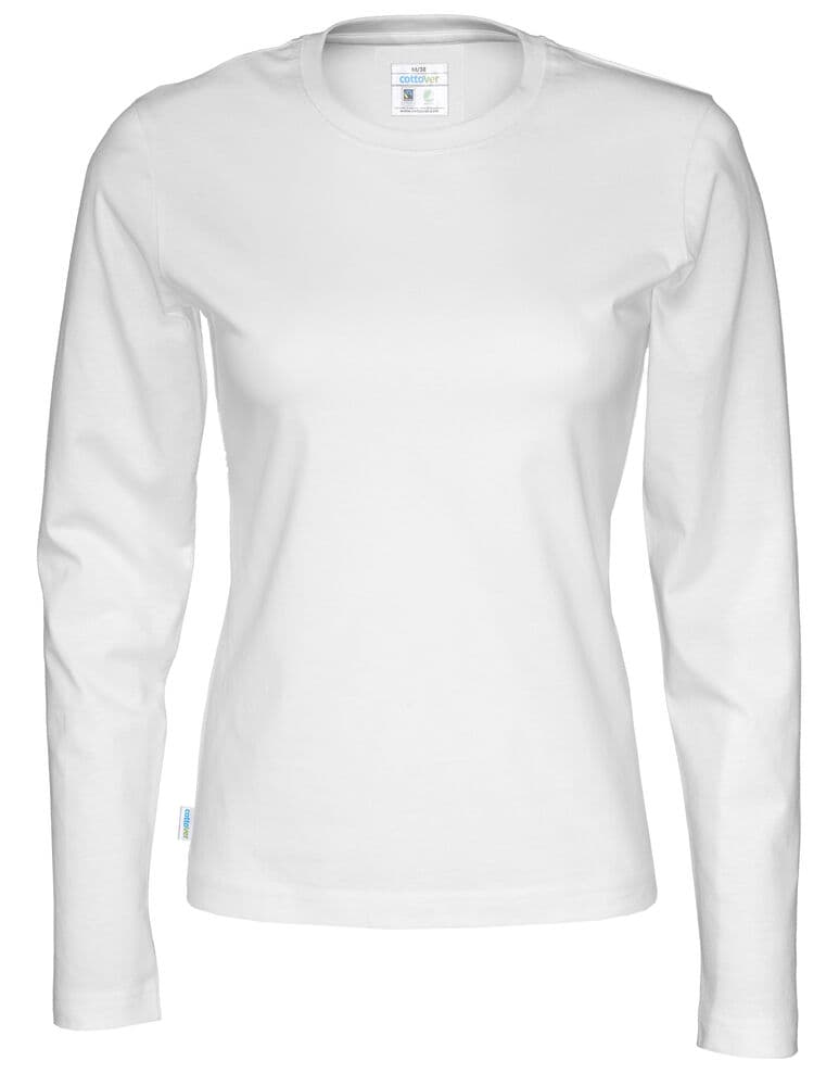 T-SHIRT MANCHES LONGUES FEMME - CERTIFIÉ GOTS coloris Blanc