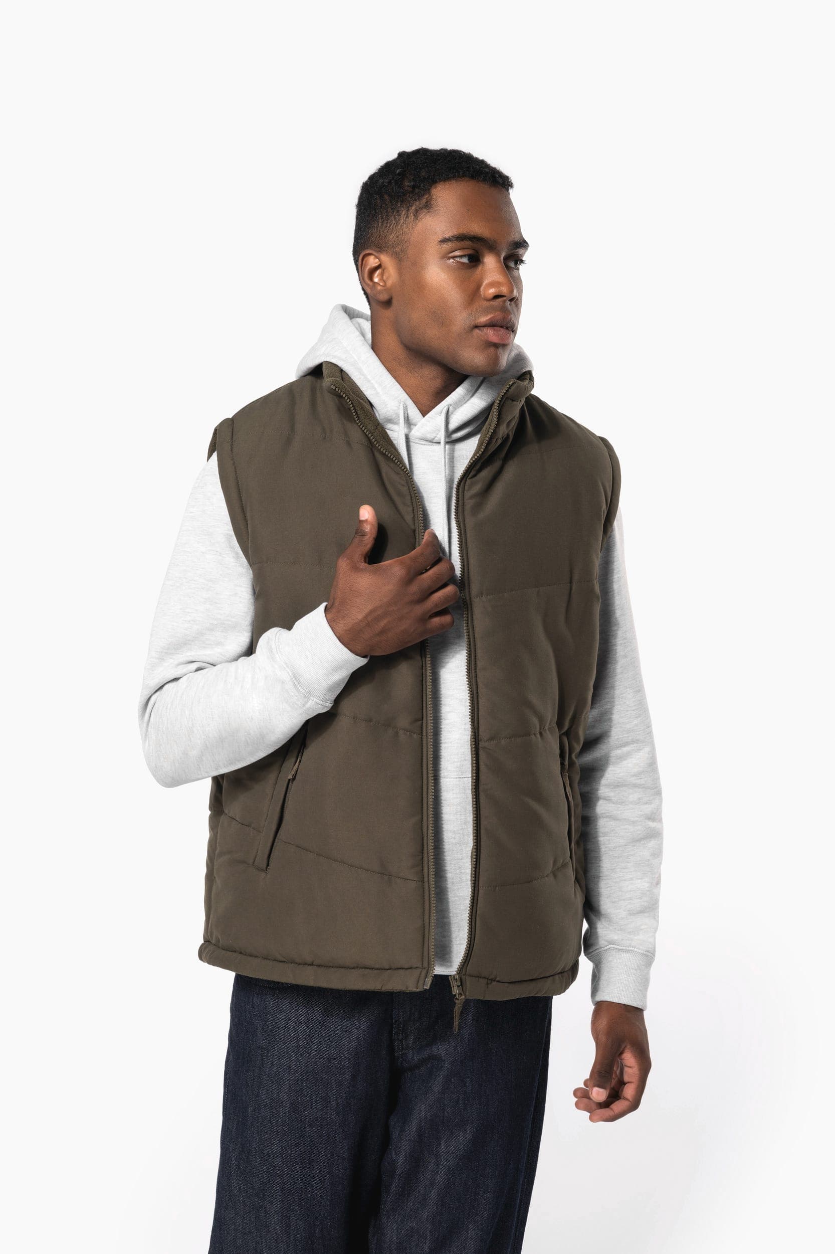 Bodywarmer doublé polaire unisexe en situation