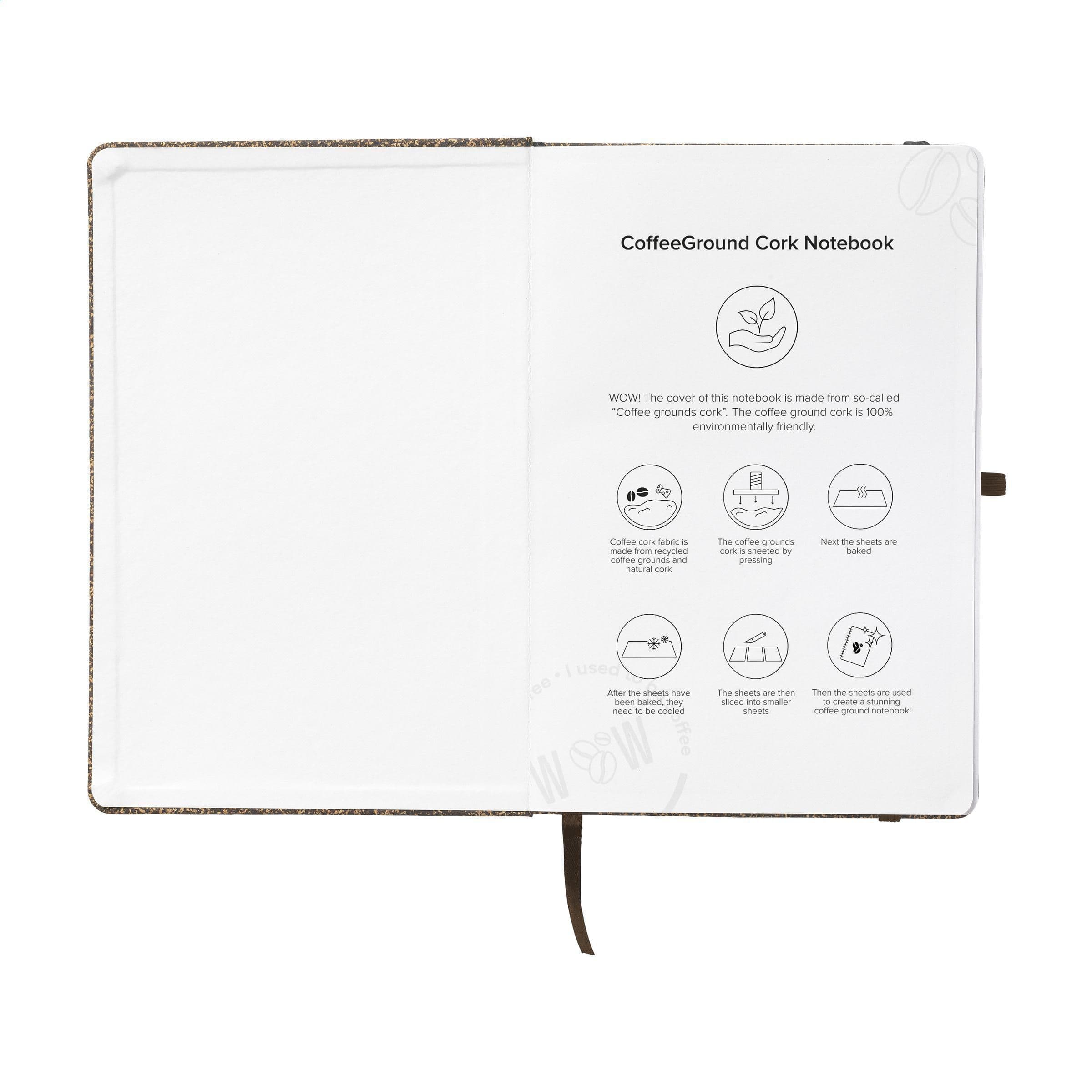 Carnet de notes CoffeeGround liège A5 en situation